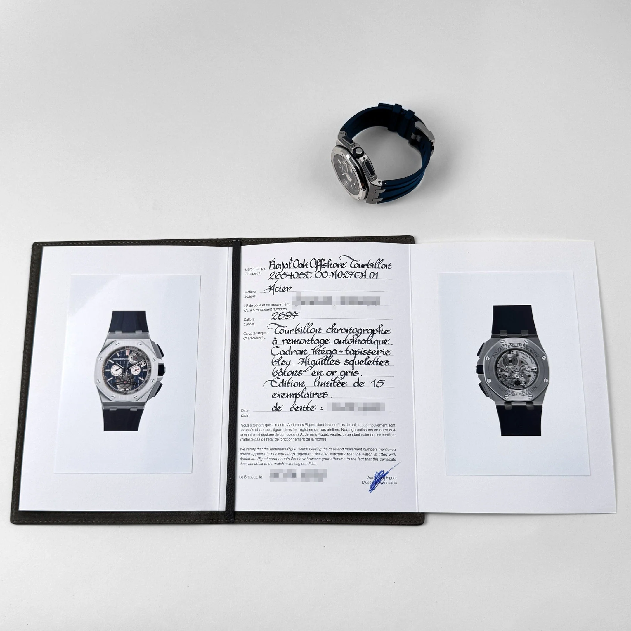 Audemars Piguet Royal Oak Offshore 26540ST.OO.A027CA.01 Tourbillon Chronograph Stainless Steel Blue Dial Limited Edition of 15 (2017)