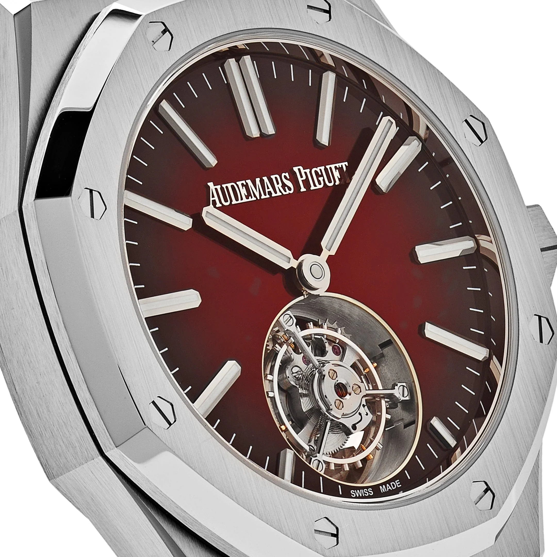 Audemars Piguet Royal Oak 26730ST.OO.1320ST.05 Selfwinding Flying Tourbillon Red Burgundy Stainless Steel