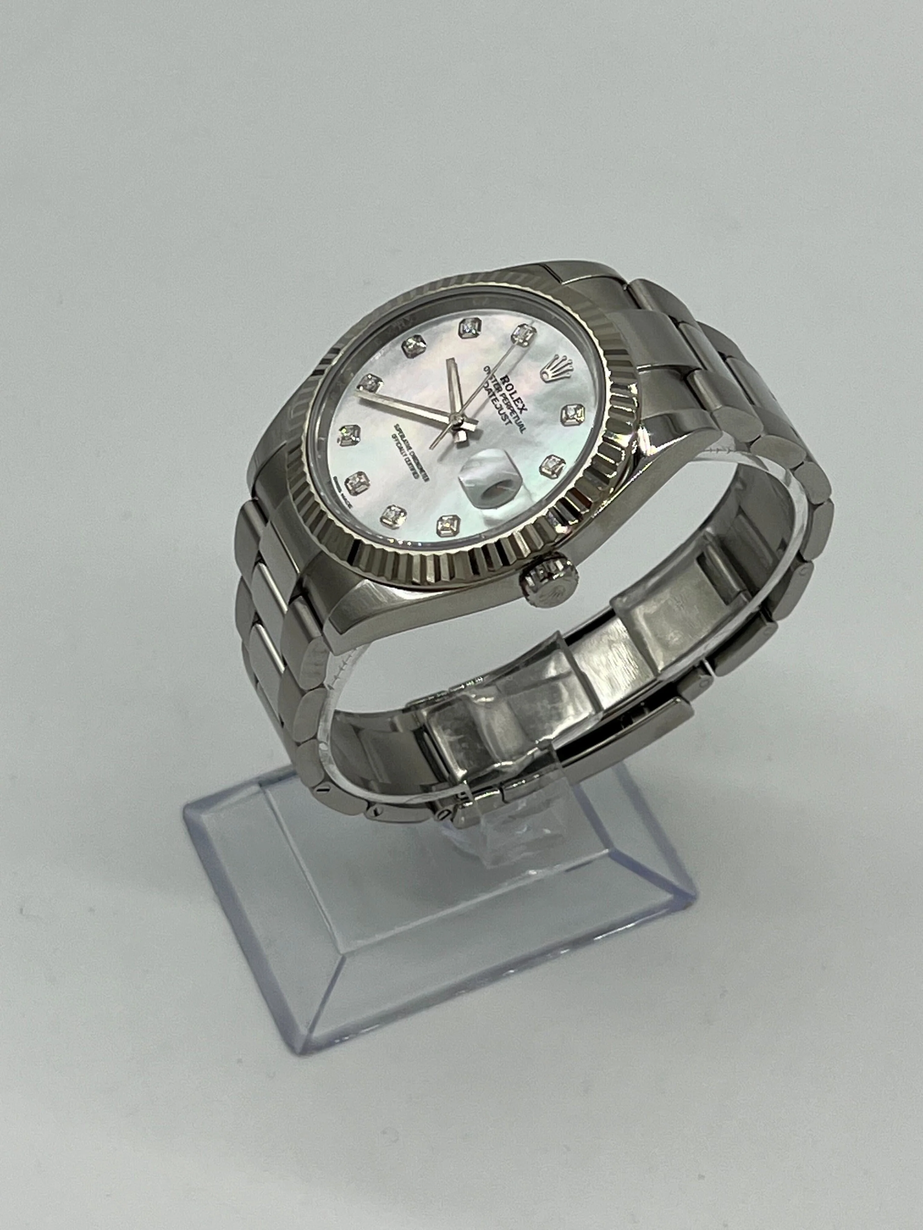 Rolex Datejust 41 126334 Stainless Steel Diamond Mother Of Pearl Dial