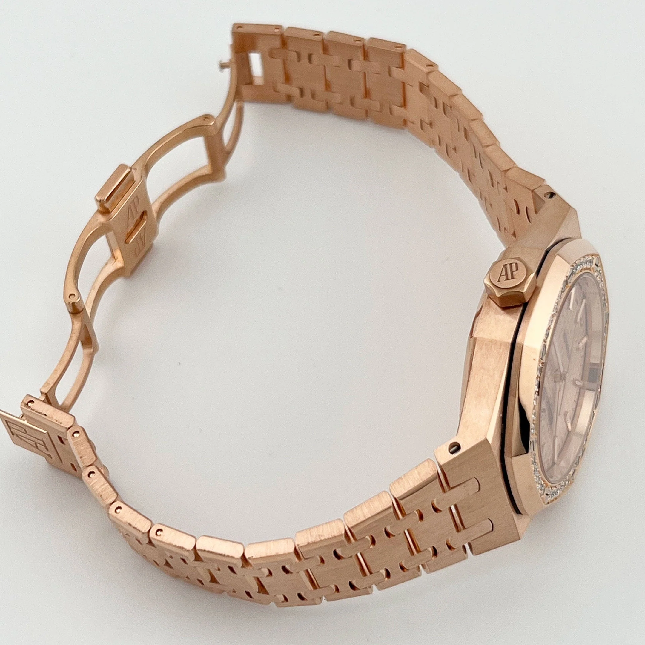 Audemars Piguet Royal Oak Selfwinding 15451OR.ZZ.1256OR.03 'Ladies' Rose Gold Diamond Bezel