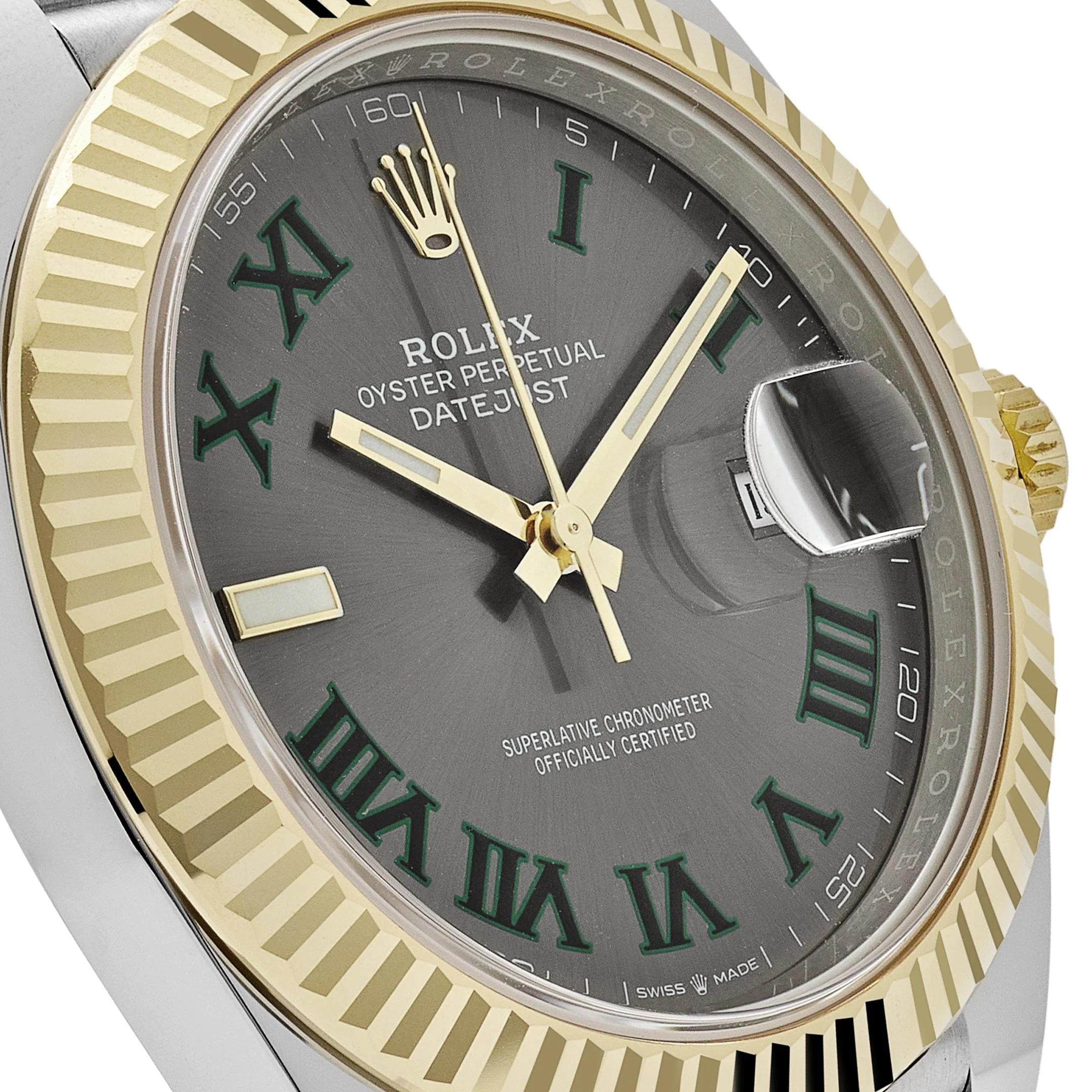 Rolex Datejust 41 126333 Wimbledon Yellow Gold Stainless Steel Slate Dial Jubilee
