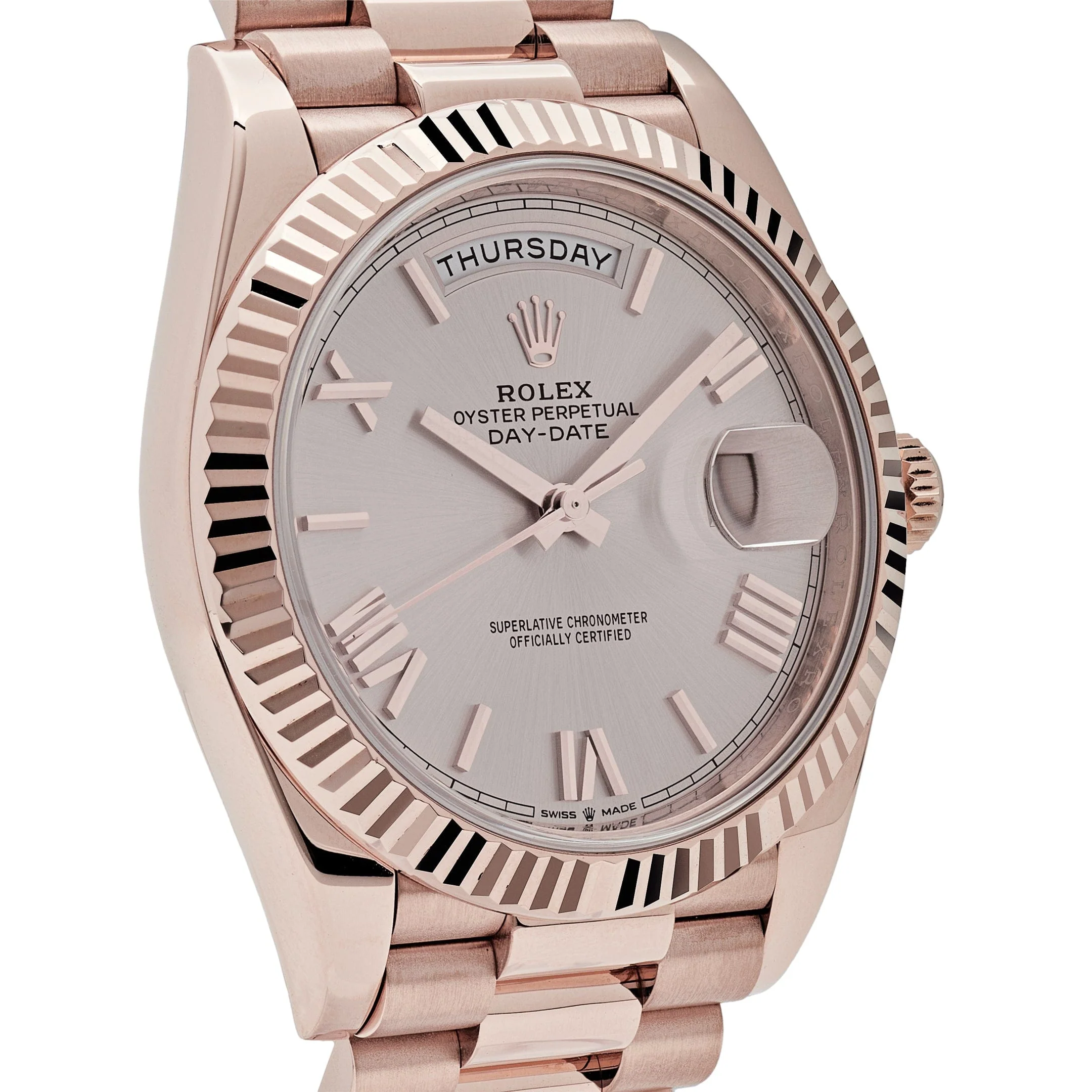 Rolex Day-Date 40 228235 Rose Gold Sundust Roman Dial