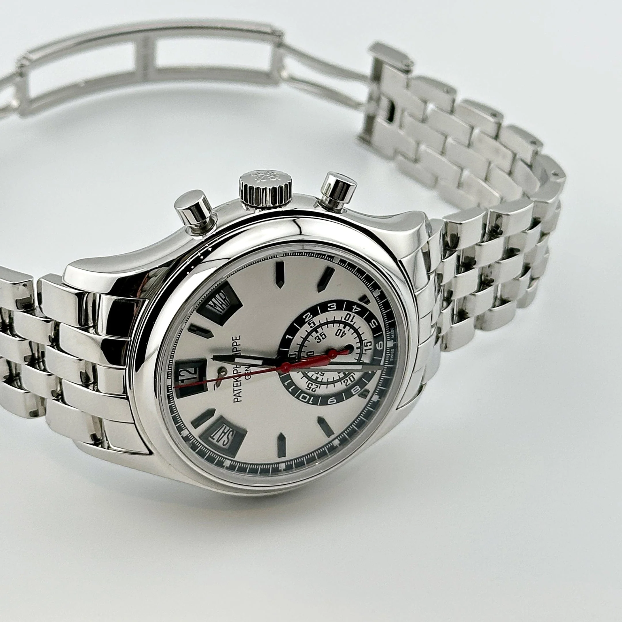 Patek Philippe 5960/1A-001 Annual Calendar Chronograph Stainless Steel White Dial