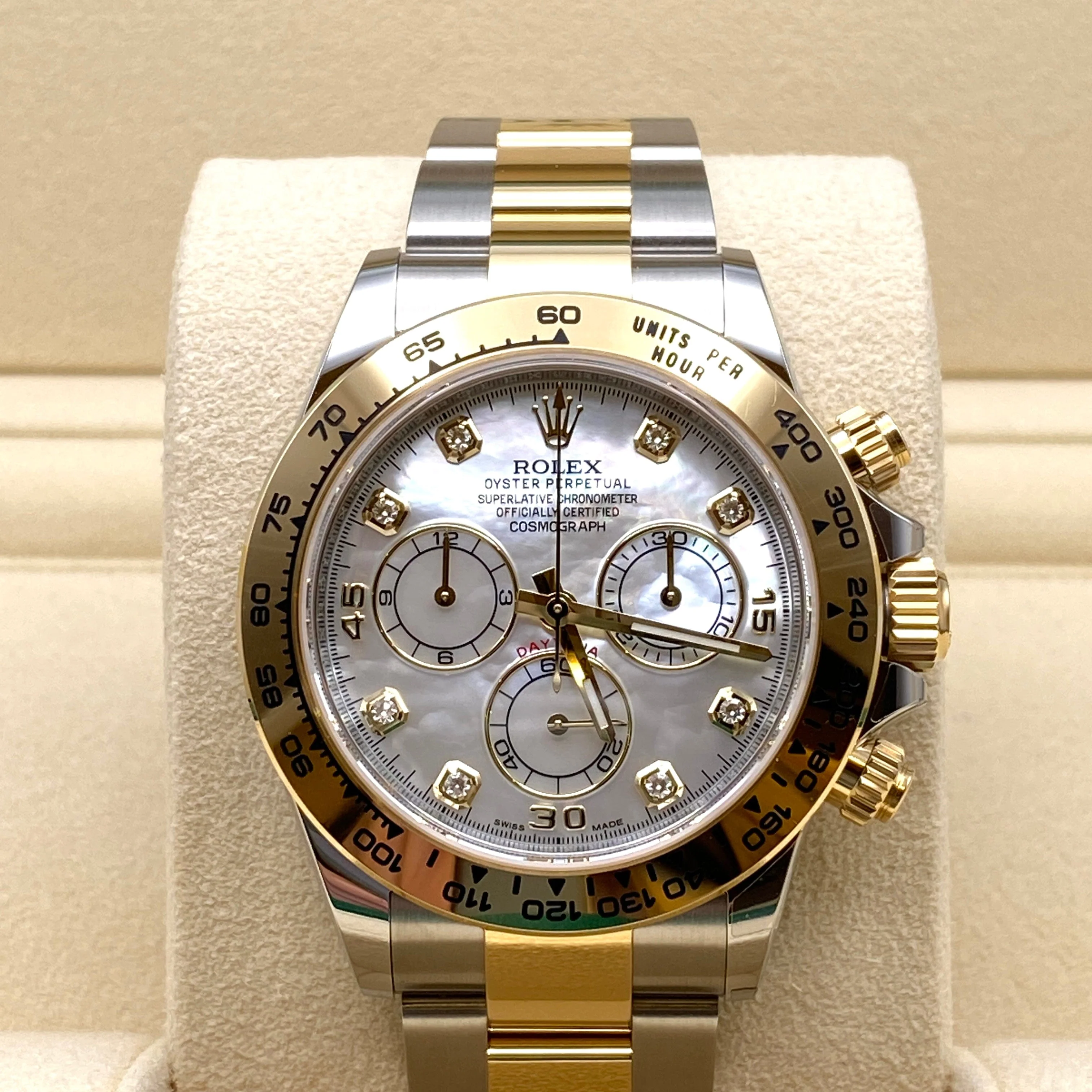Rolex Daytona 116503 Yellow Gold Stainless Steel Mother of Pearl Diamond Dial