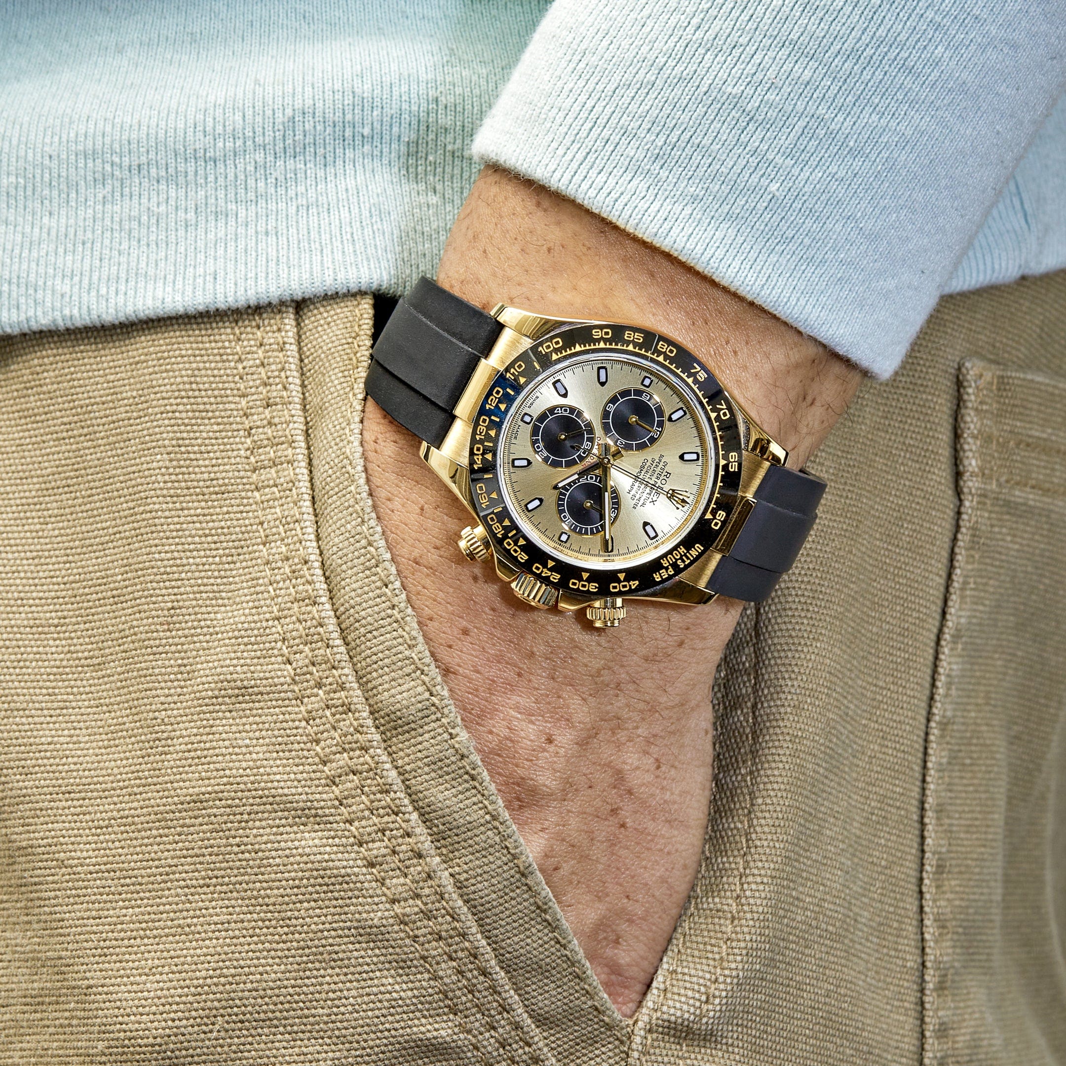 Rolex Daytona 116518LN Yellow Gold Champagne Black Dial