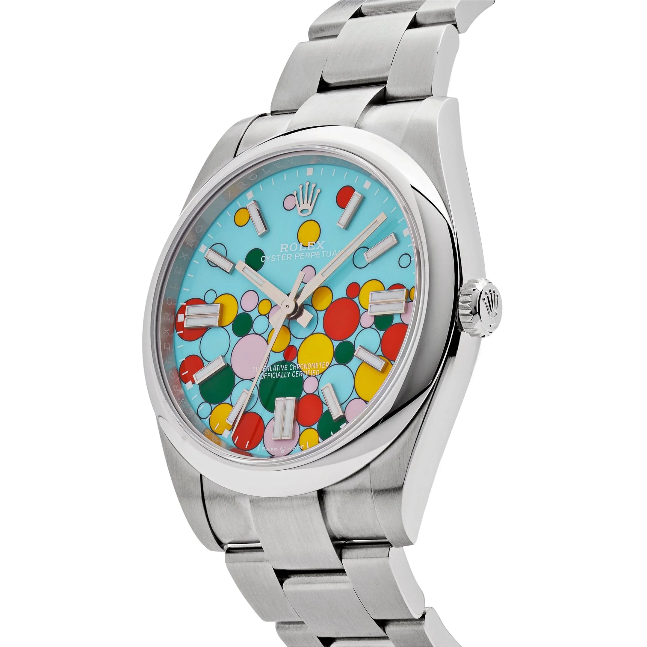 Rolex Oyster Perpetual 41 124300 Stainless Steel 'Celebration Motif' Dial (2024)