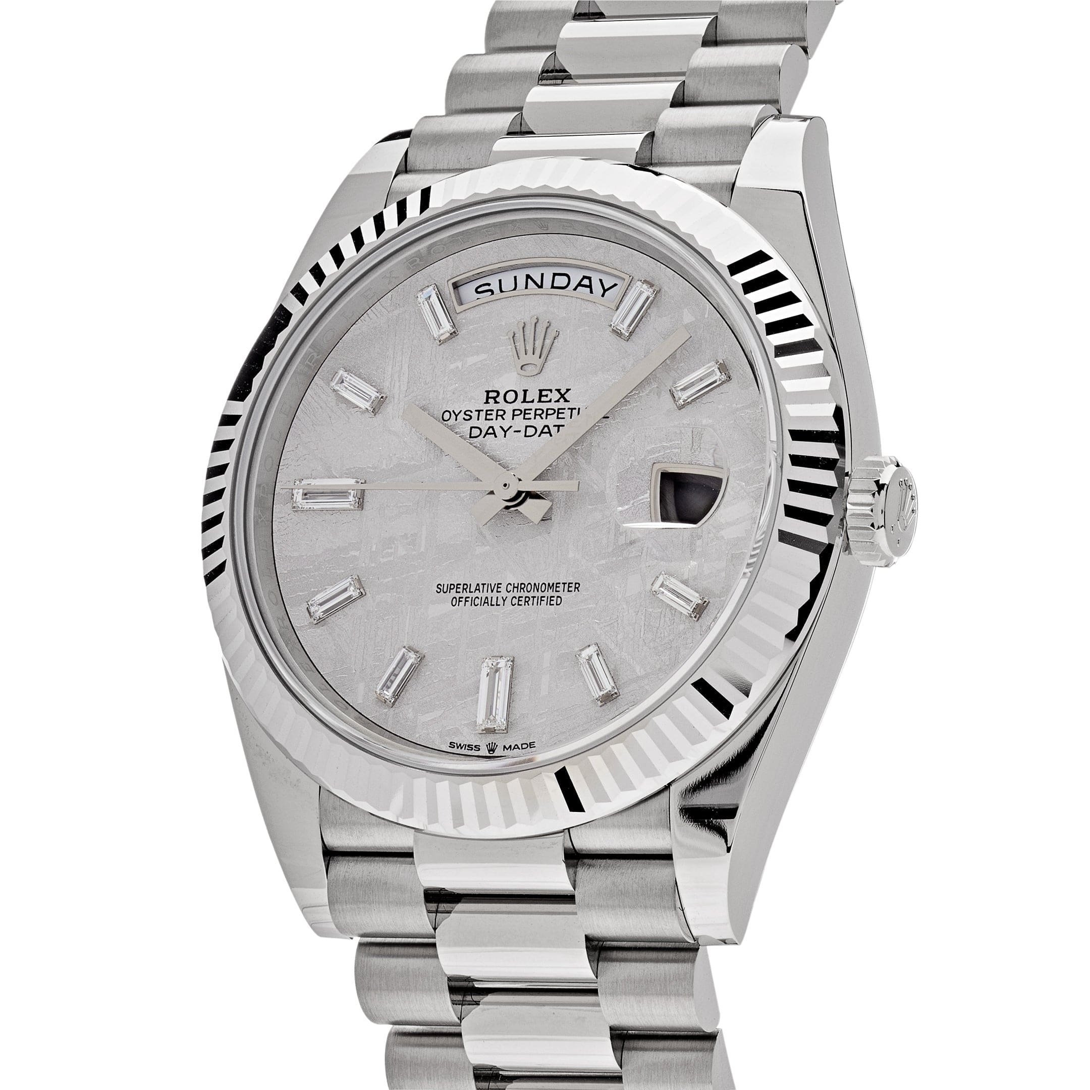 Rolex Day-Date 40 228239 White Gold Meteorite Diamond Dial