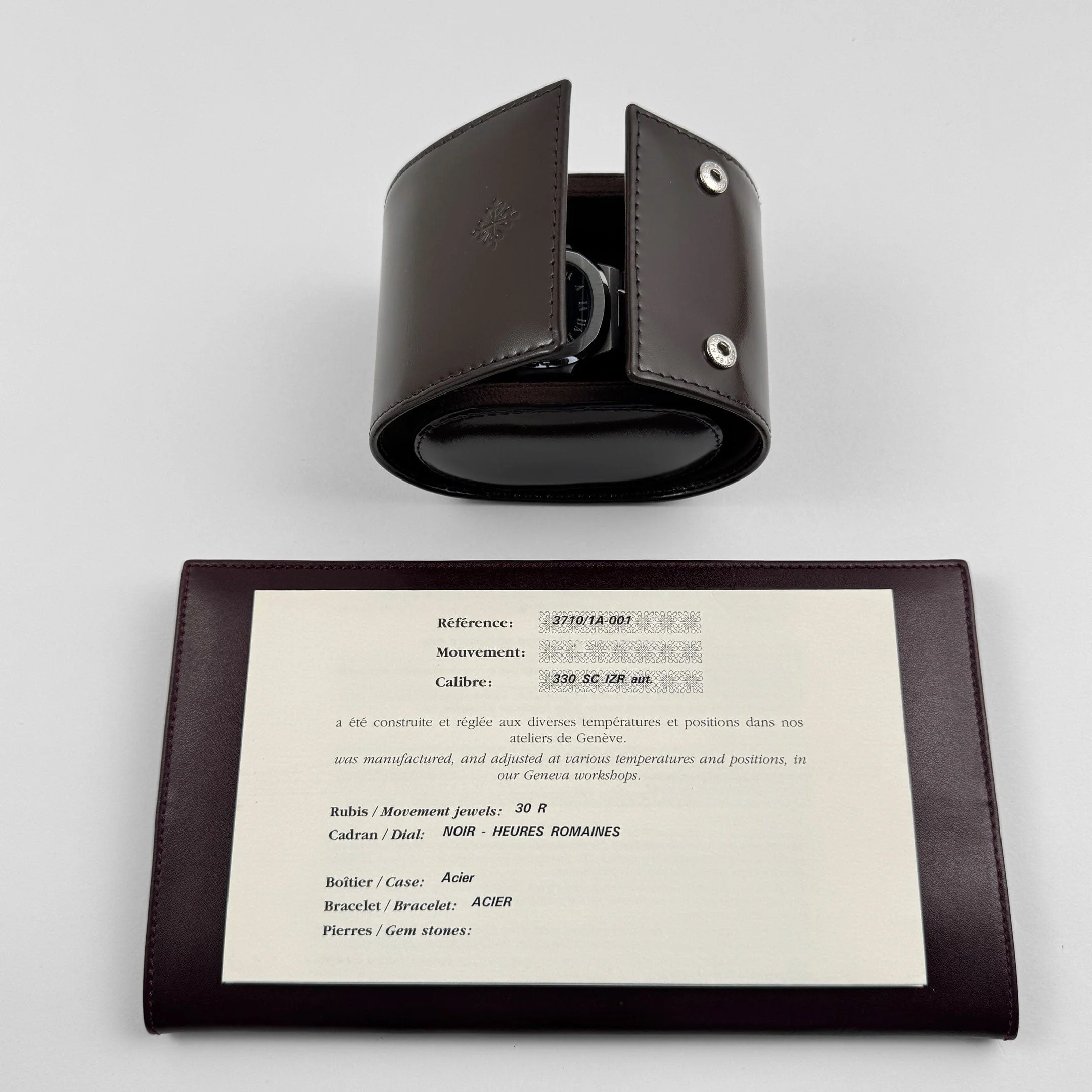 Patek Philippe Nautilus 3710/1A-001 'Jumbo' Power Reserve Indicator Stainless Steel Black Dial