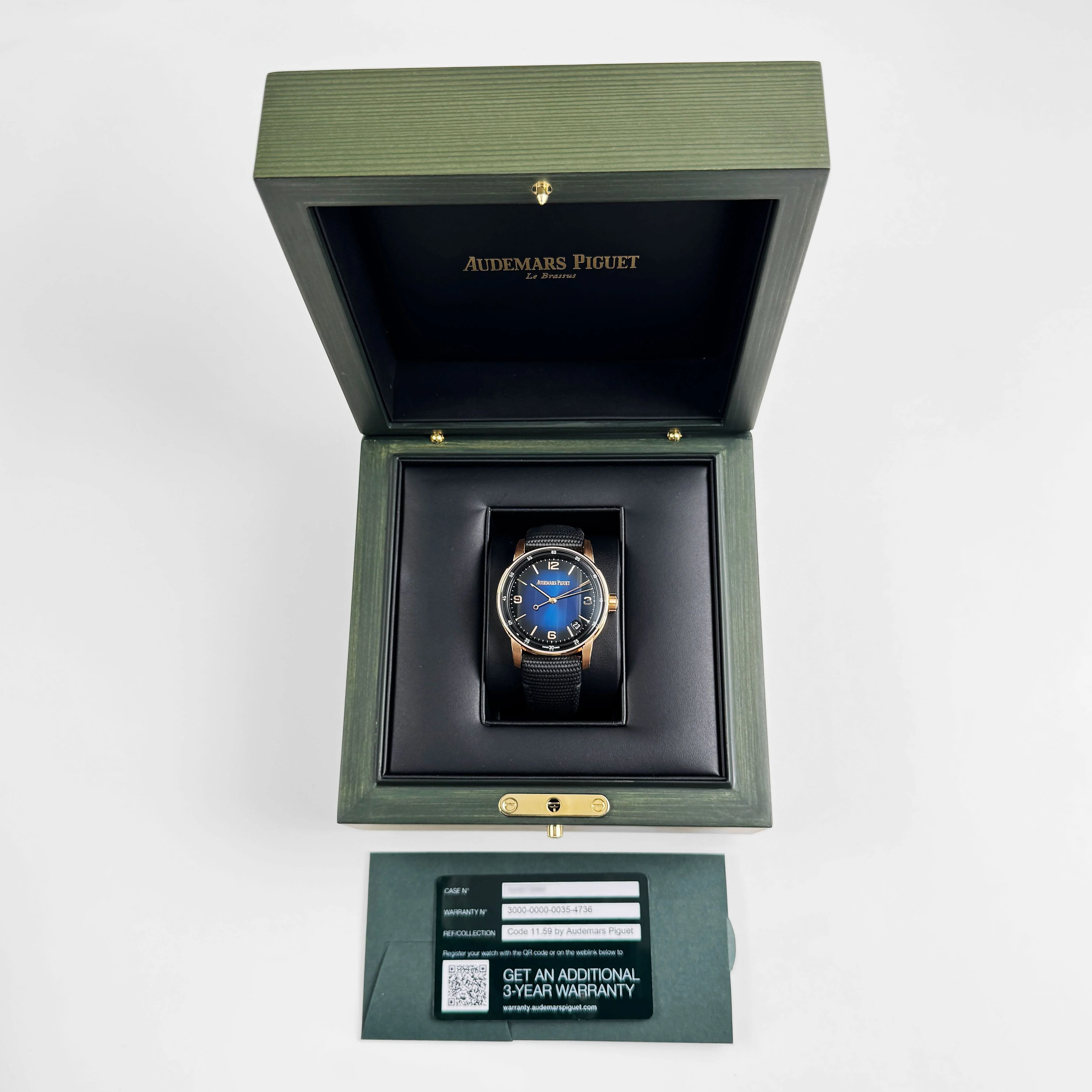 Audemars Piguet Code 11.59 15210OR.OO.A028CR.01 Rose Gold Smoked Lacquered Blue Dial (2023)