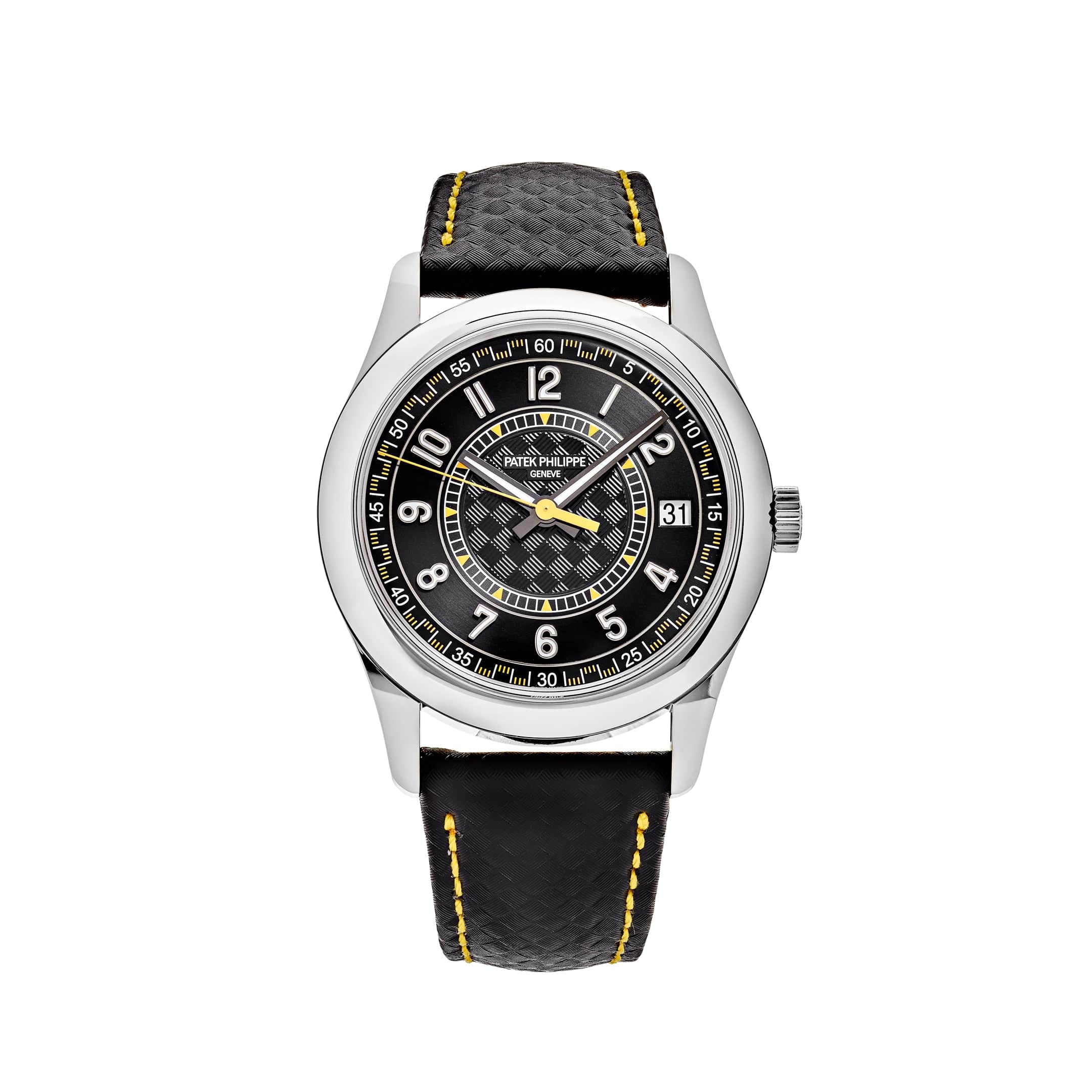 Patek Philippe Calatrava 6007G-001 White Gold Black Dial Yellow Accents (2023)