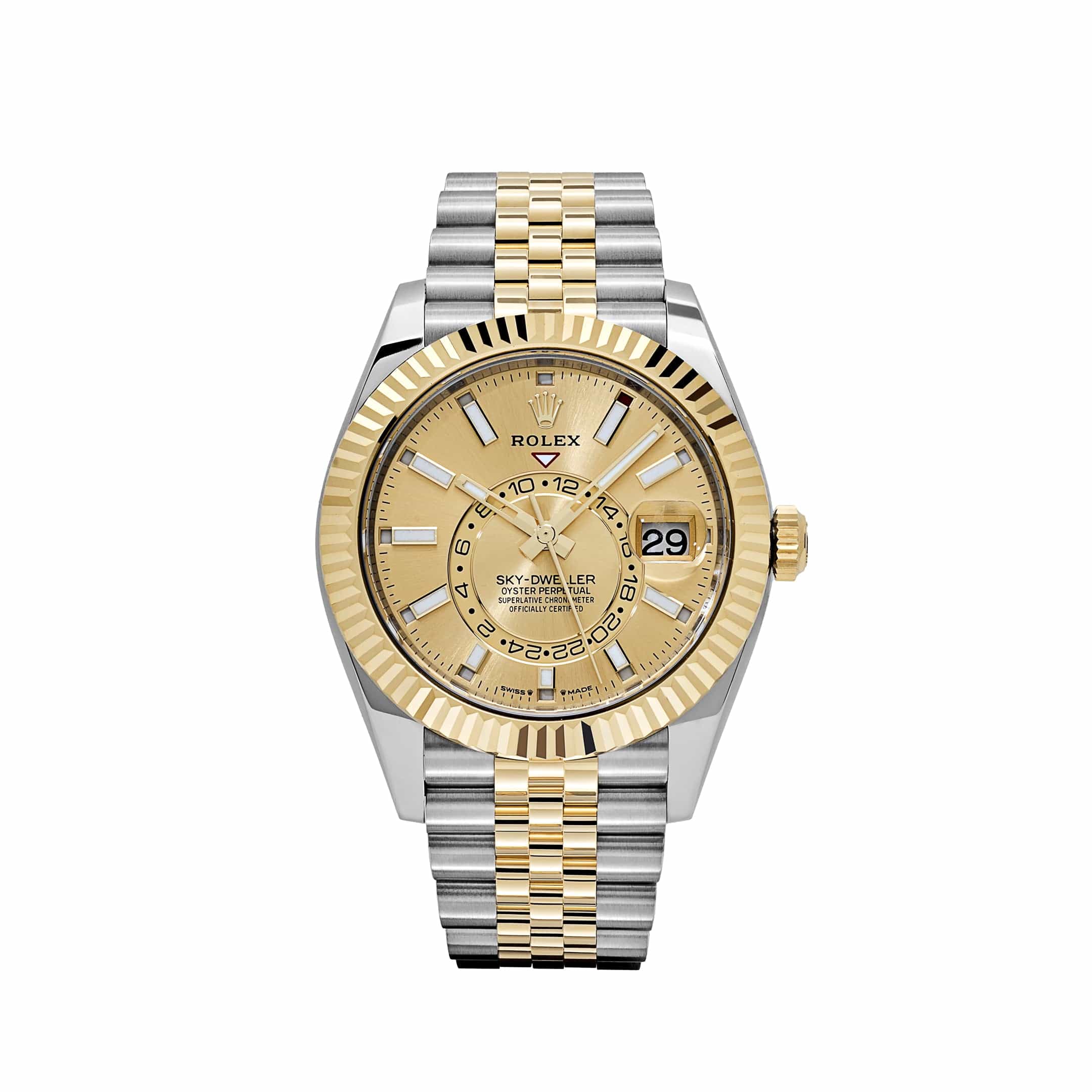 Rolex Sky-Dweller 336933 Stainless Steel Yellow Gold Jubilee Champagne Dial (2024)
