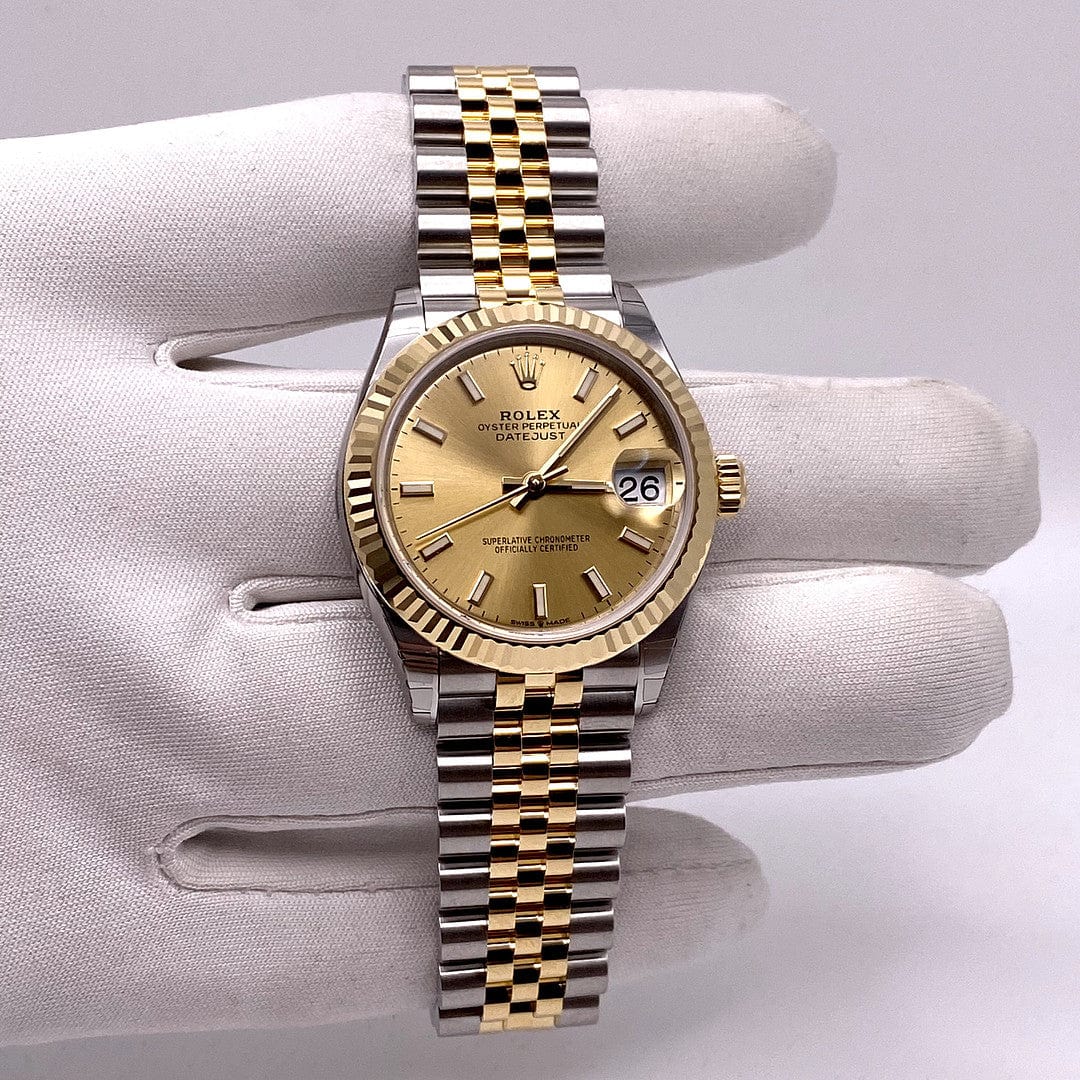 Rolex Datejust 31 278273 'Ladies' Yellow Gold Stainless Steel Champagne Dial