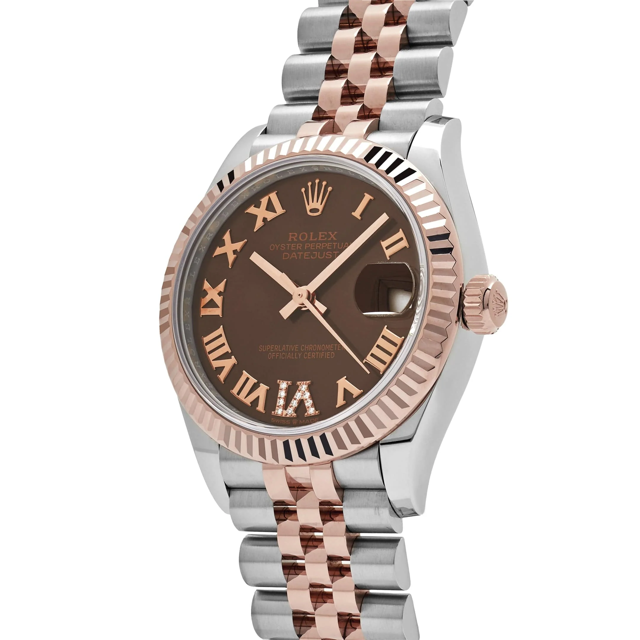 Rolex Datejust 31 278271 'Ladies' Rose Gold Stainless Steel Roman Chocolate Dial Jubilee (2024)