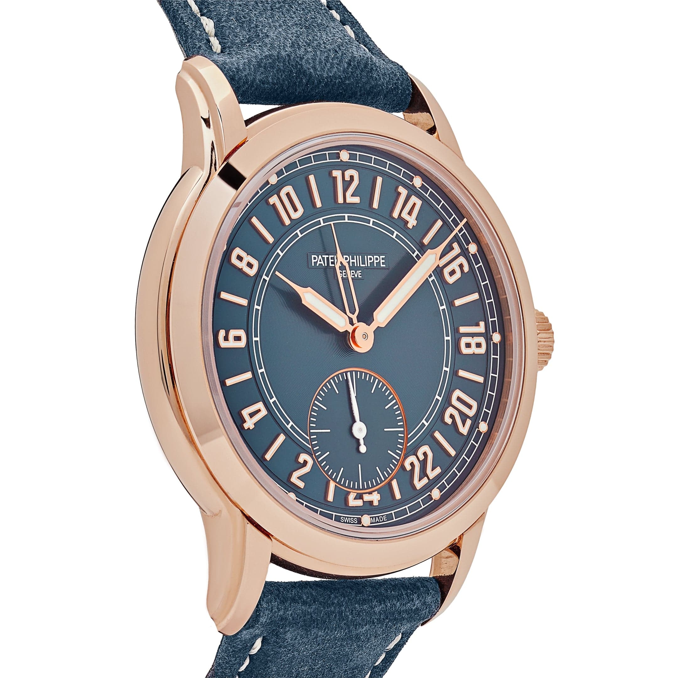 Patek Philippe Complications Calatrava 5224R-001 Travel Time Rose Gold Navy Blue Dial (2024)