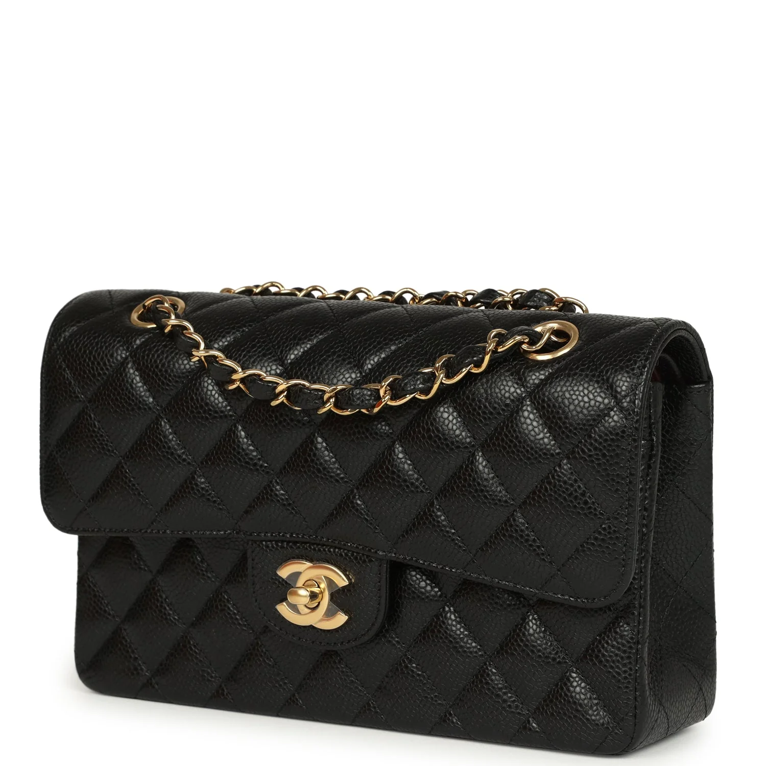 Chanel Small Classic Double Flap Bag Black Caviar Gold Hardware