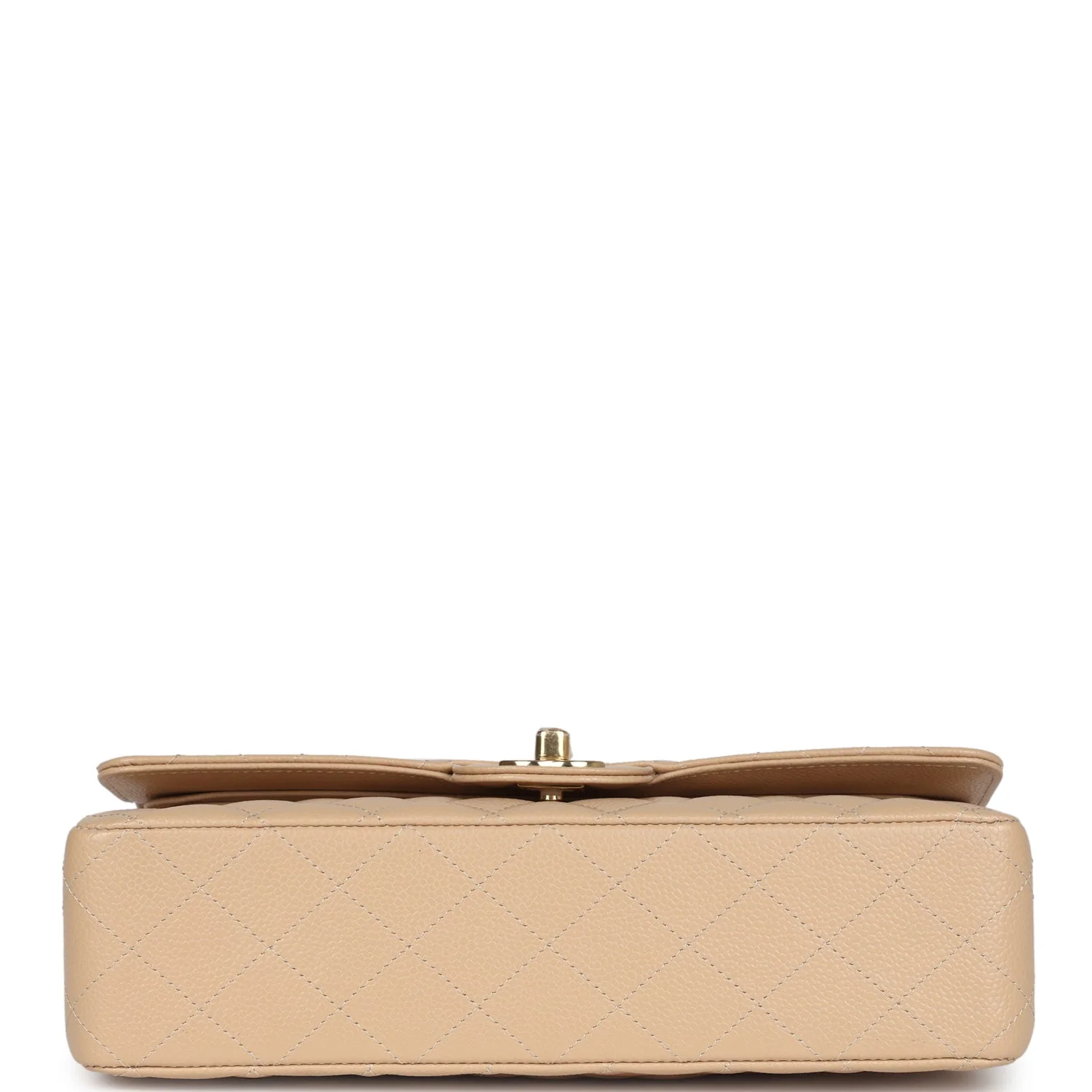 Chanel Medium Classic Double Flap Beige Caviar Gold Hardware