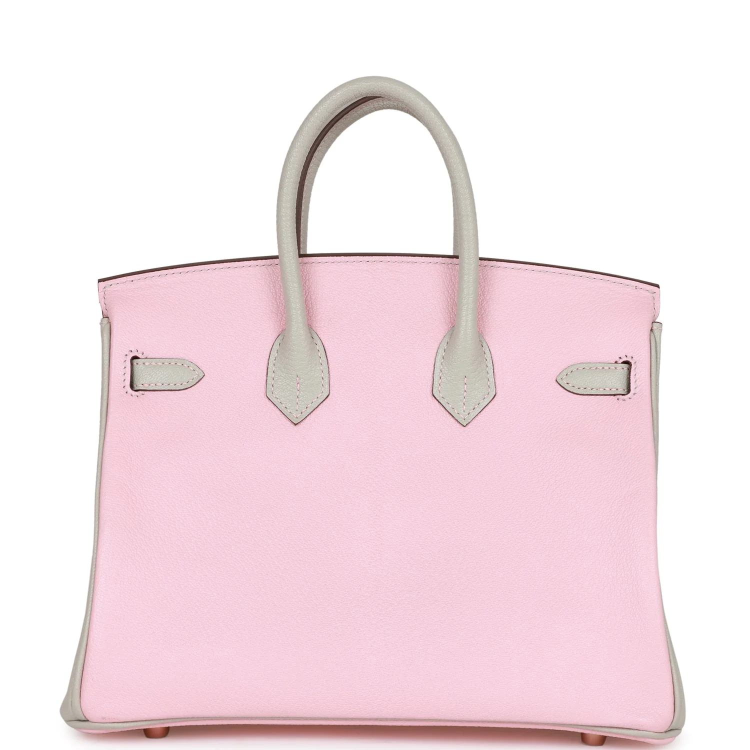 Hermes Special Order (HSS) Birkin 25 Rose Sakura and Gris Perle Chevre Mysore Rose Gold Hardware
