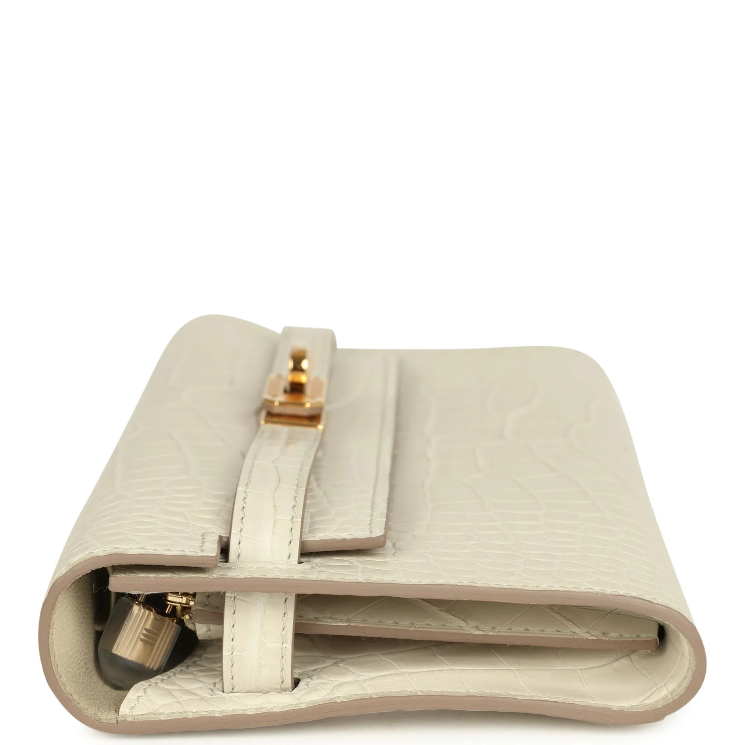 Hermes Kelly Wallet To Go Beton Matte Alligator Gold Hardware