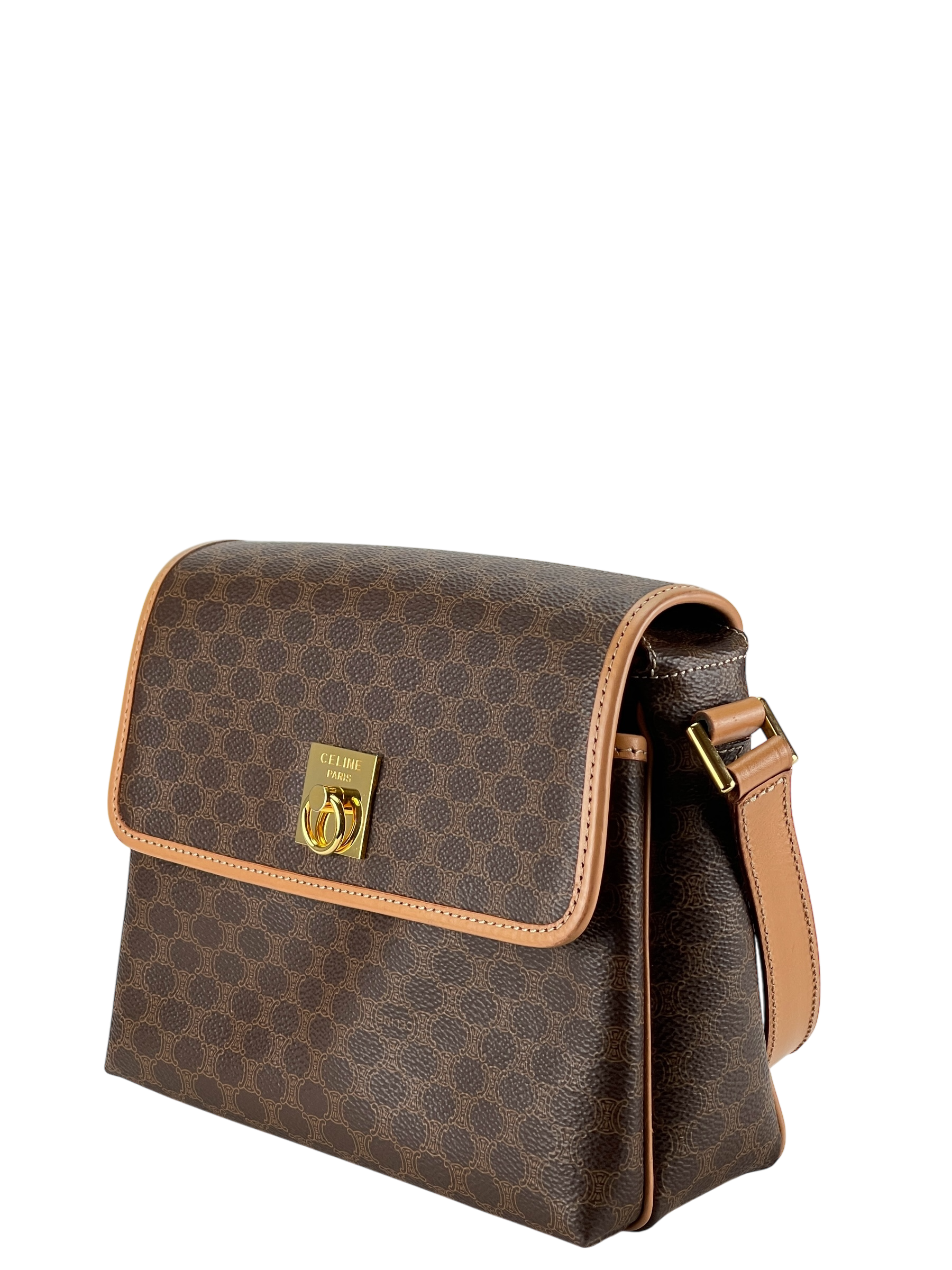 CELINE - Brown Macadam Shoulder Bag