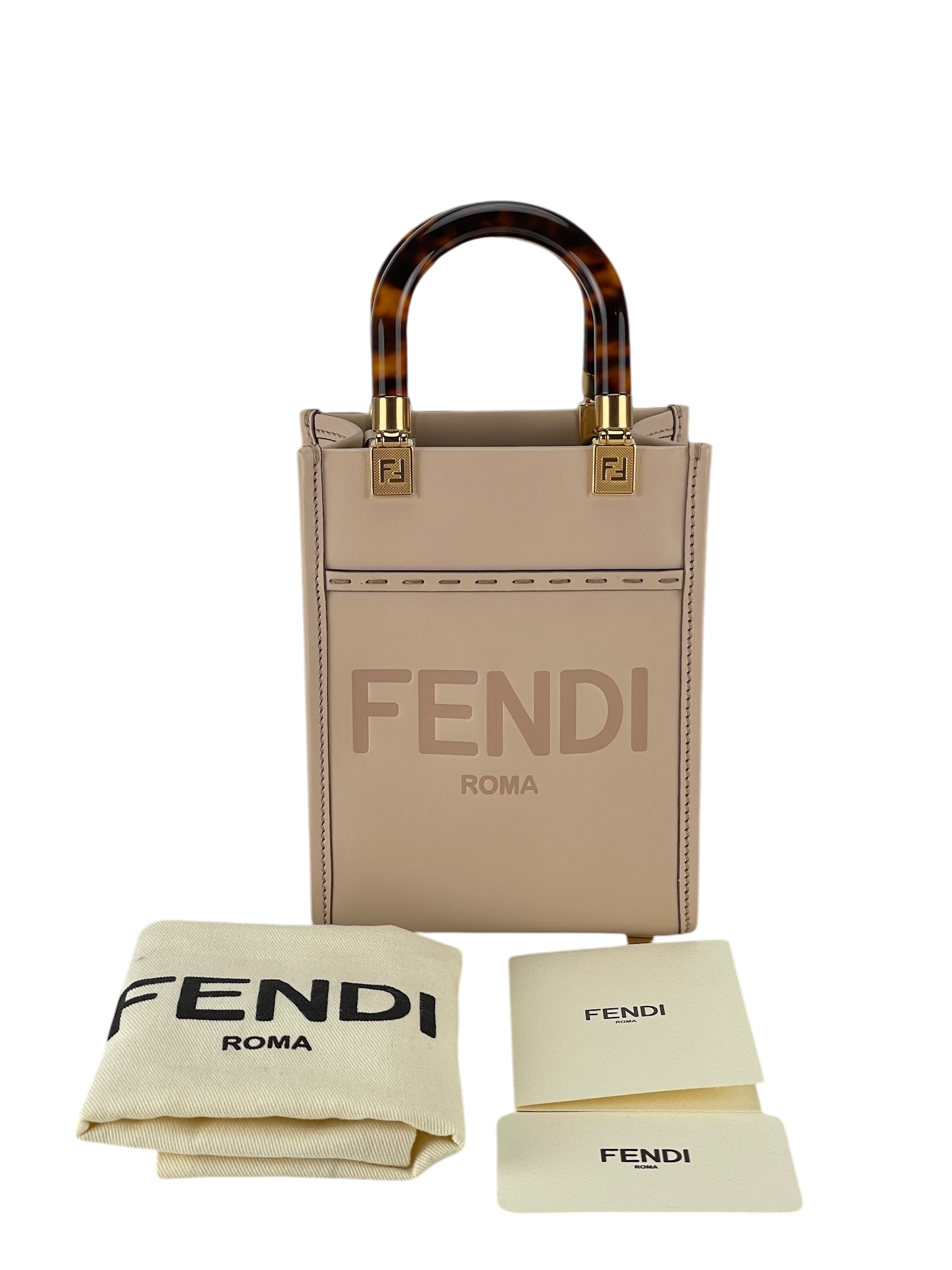 FENDI - Sunshine Logo Debossed Mini Tote Bag