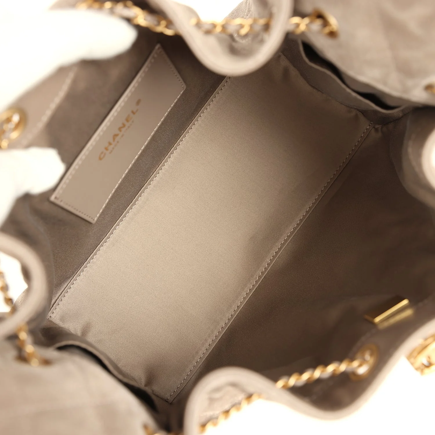 Chanel Small 25 Hobo Bag Dark Grey Suede Antique Gold Hardware