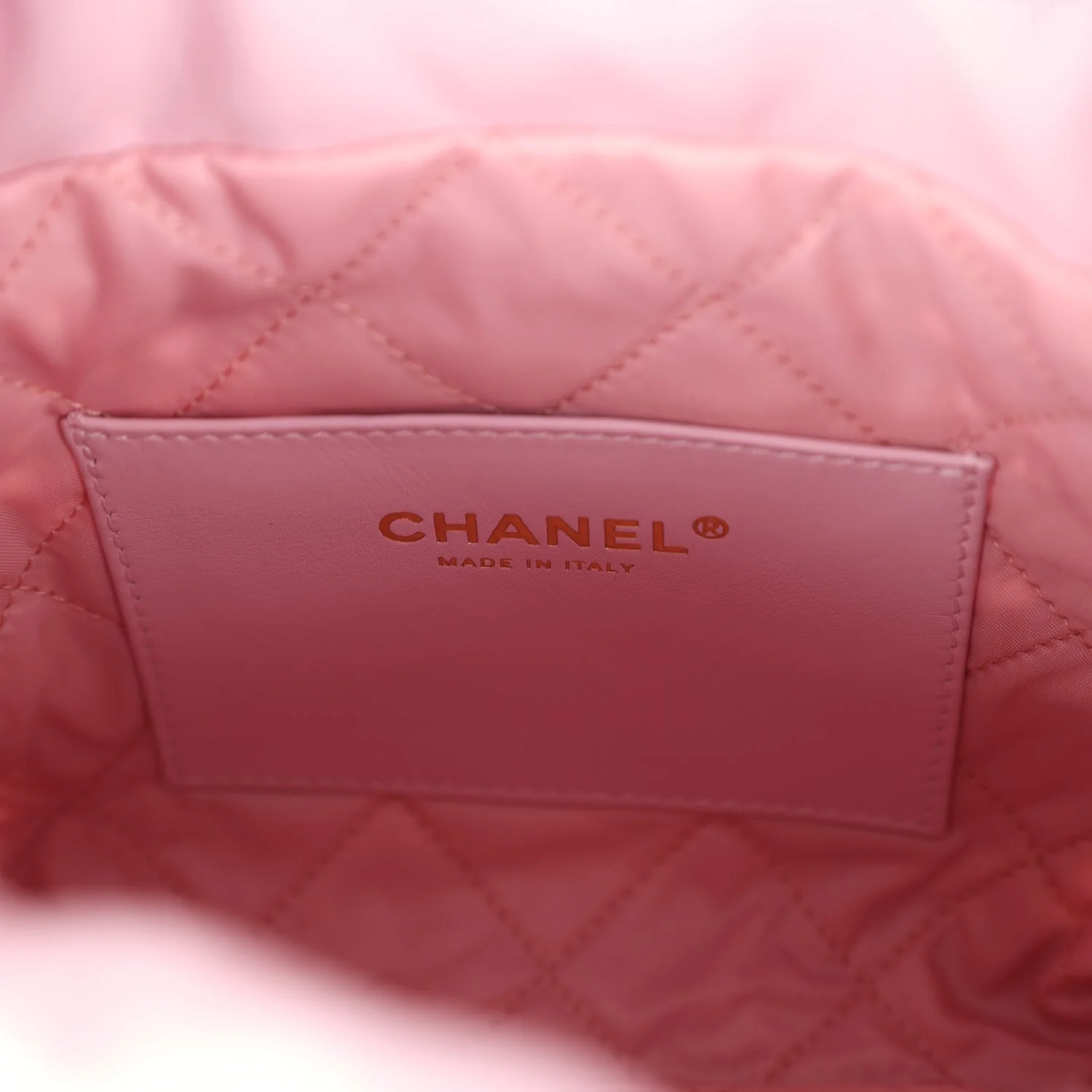 Chanel Mini 22 Bag Pink Shiny Calfskin Brushed Gold Hardware