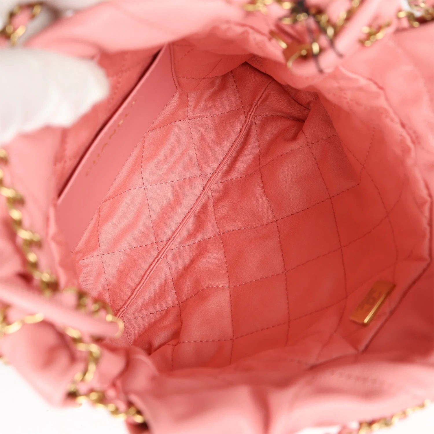 Chanel Mini 22 Bag Pink Shiny Calfskin Lacquered Gold Hardware