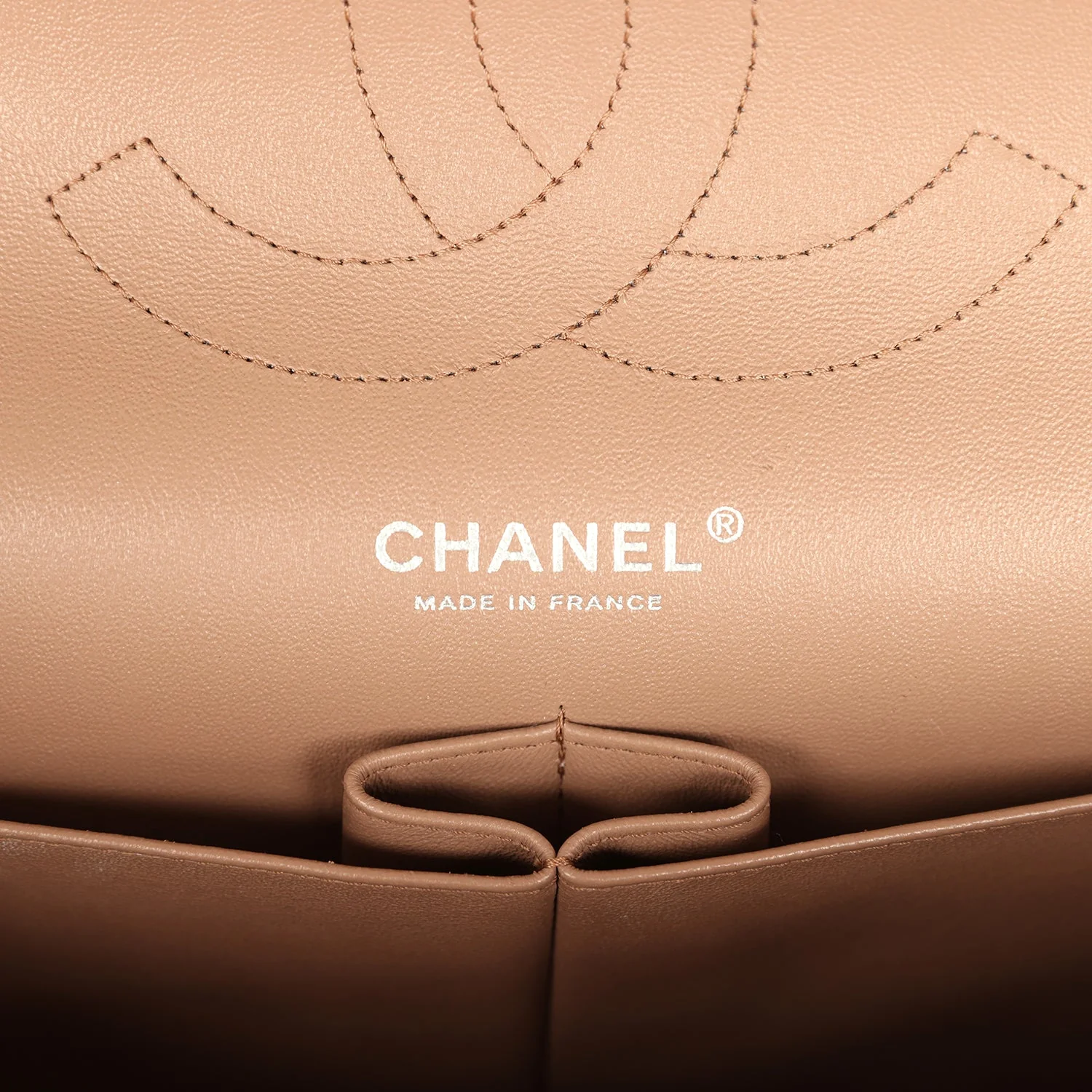 Pre-owned Chanel Jumbo Classic Double Flap Bag Dark Beige Caviar Silver Hardware