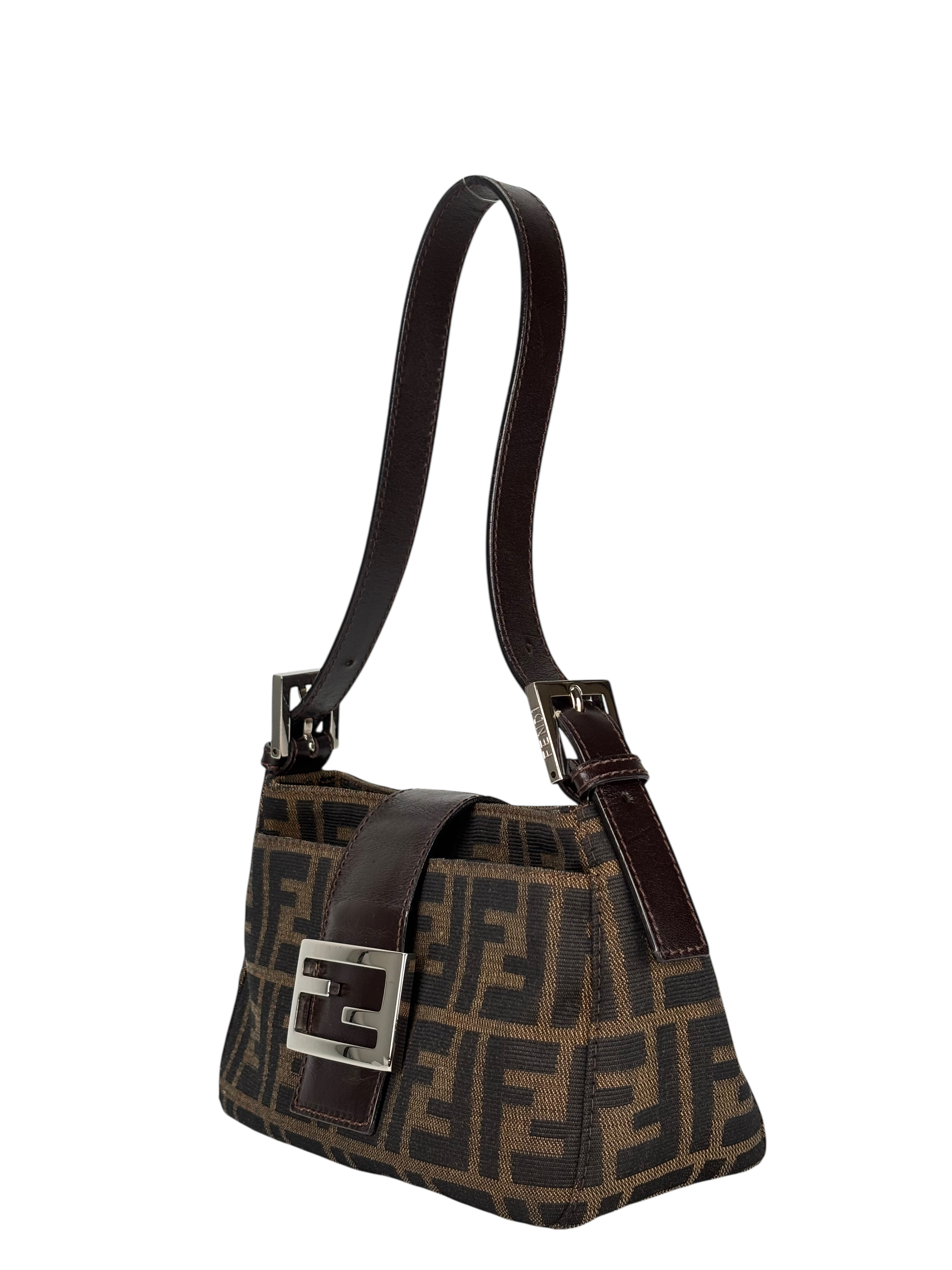 FENDI - Brown Zucca Mini Mamma Baguette Shoulder Bag