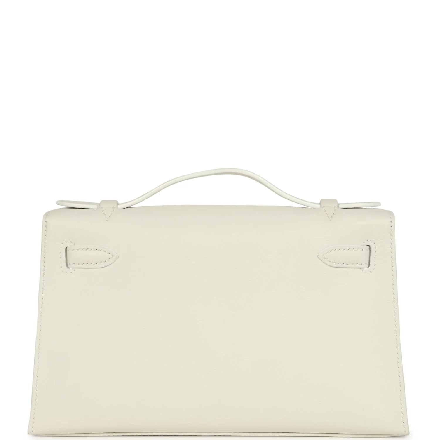 Hermes Kelly Pochette White Swift Gold Hardware
