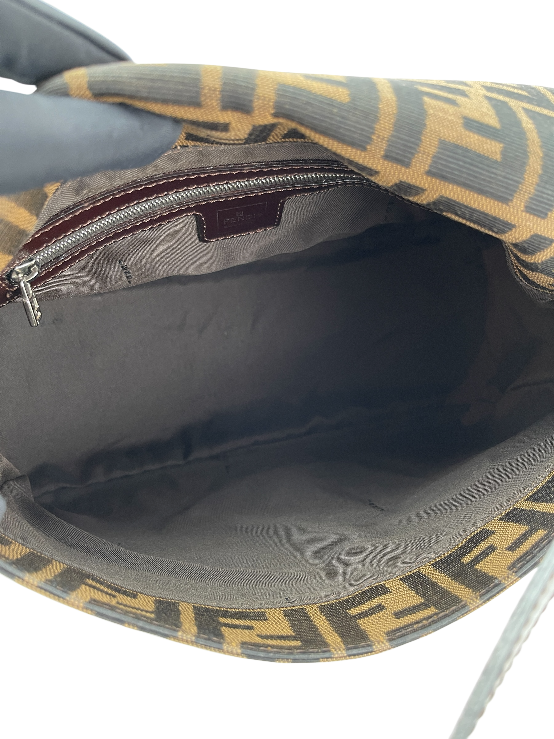 FENDI - Brown Zucca Mamma Baguette Handbag Silver Hardware