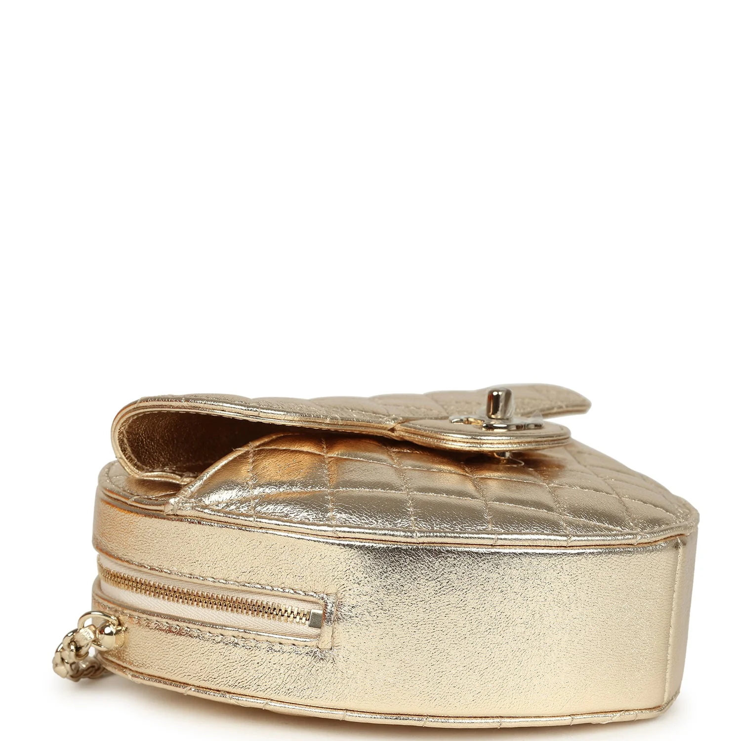 Chanel CC In Love Large Heart Bag with Chain Gold Metallic Lambskin Light Gold Hardware