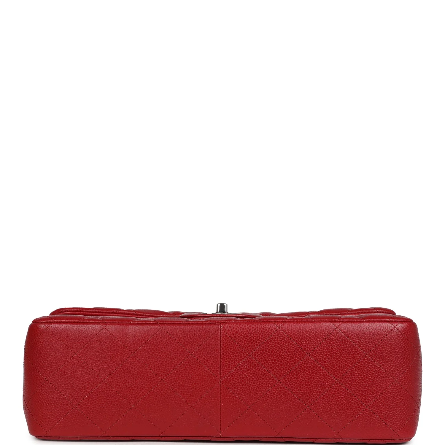 Pre-owned Chanel Jumbo Classic Double Flap Red Caviar Silver Hardware