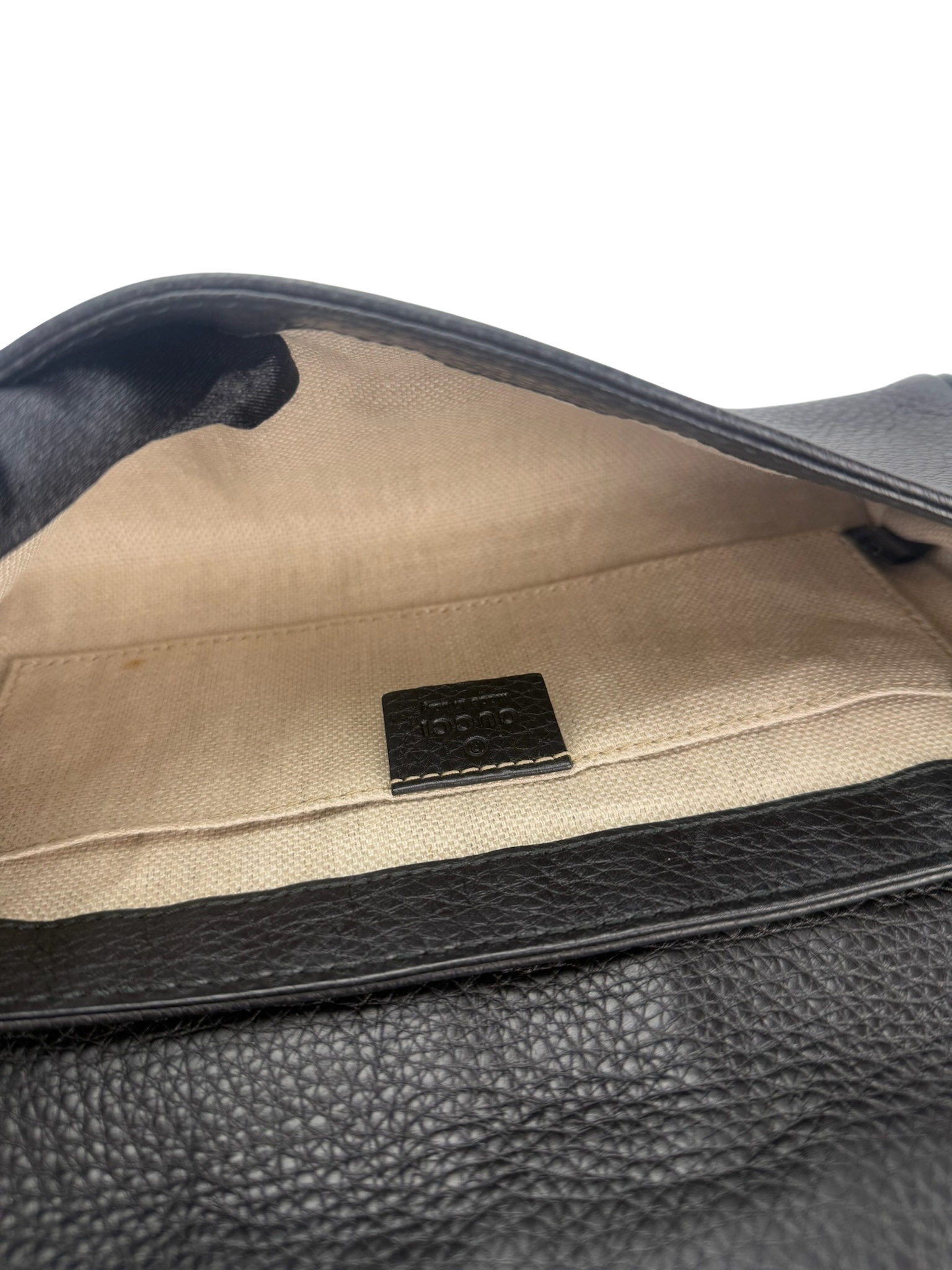 GUCCI - Black Calfskin Greenwich Evening Clutch Chain Shoulder Bag