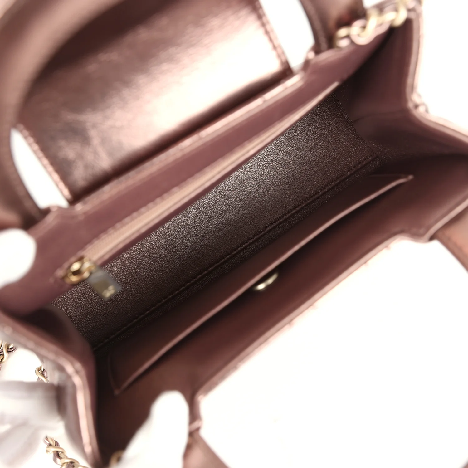 Chanel Small Kelly Shopper Metallic Bronze Calfskin Brushed Gold Hardware