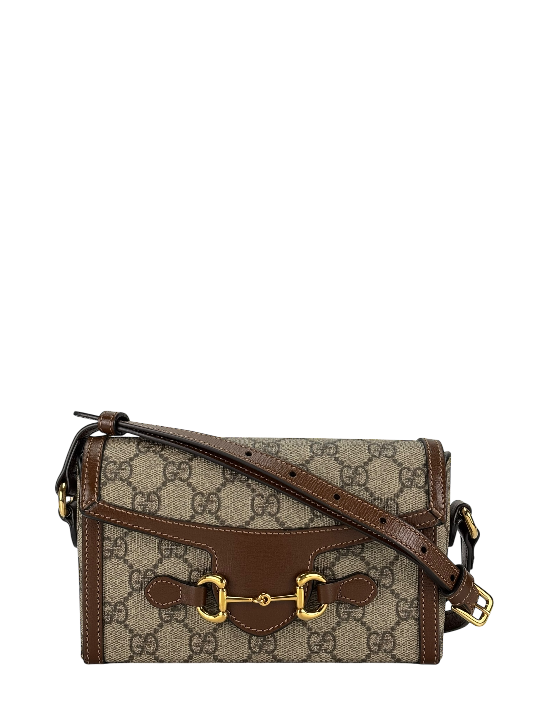 GUCCI - GG Supreme Fabric Leather Horsebit 1955 Bag