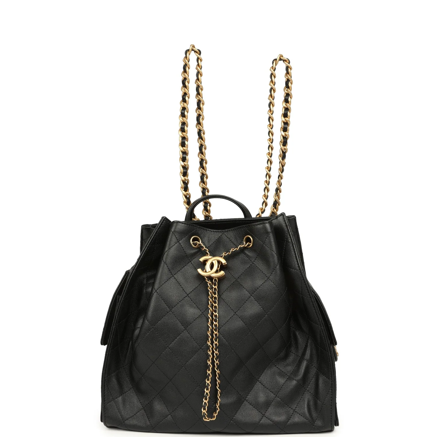 Chanel Large 25 Backpack Black Caviar Antique Gold Hardware