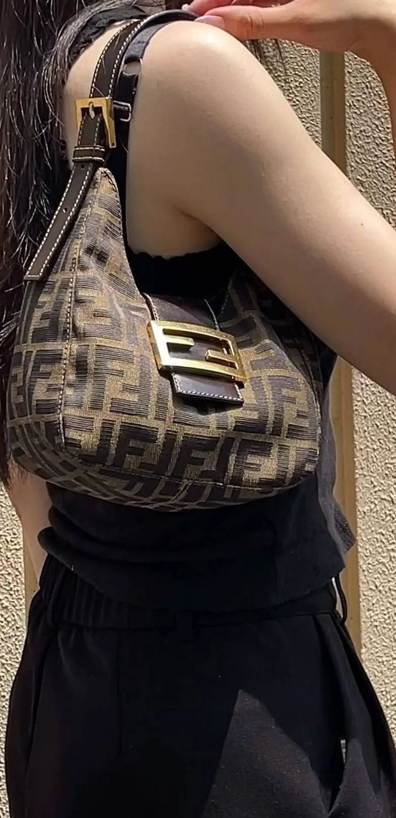 FENDI - Zucca Croissant Shoulder Bag