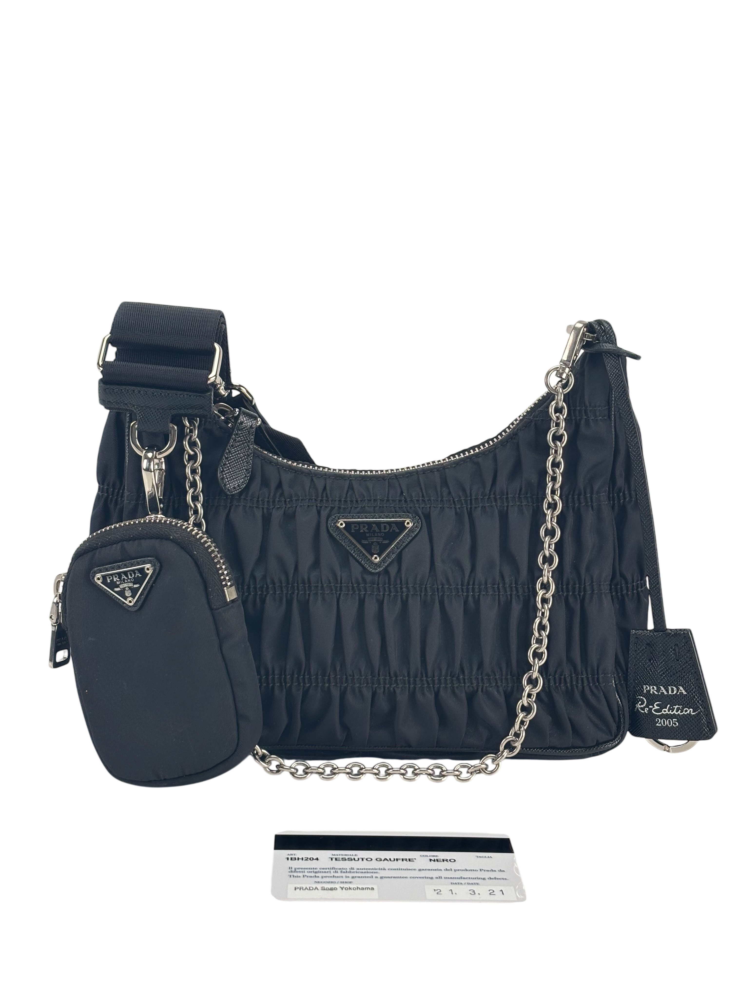 PRADA - Black Re-Edition 2005 Re-Nylon bag 3 in1 Saffiano x Tessuto