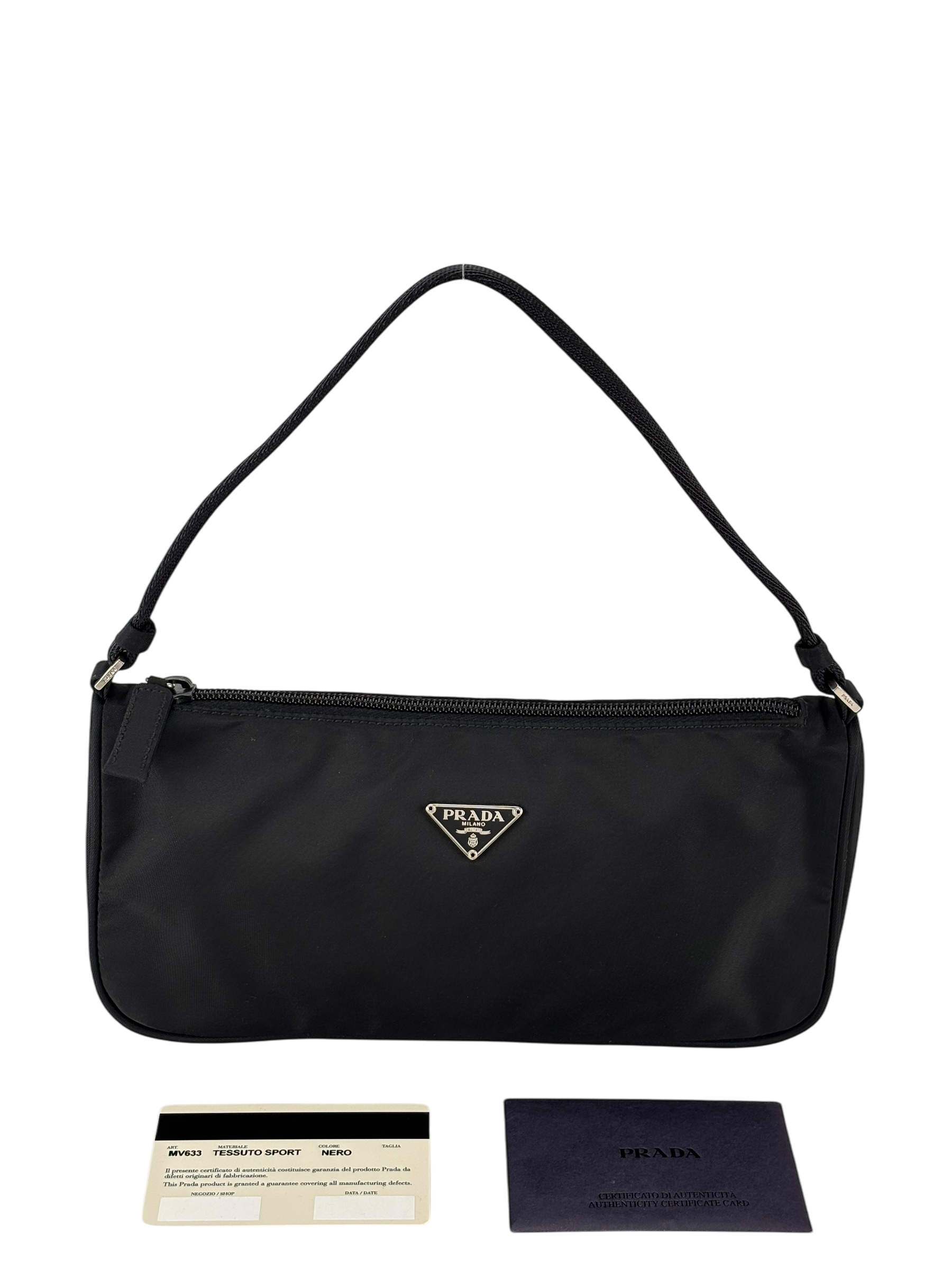 PRADA - Black Nylon Nero Pouch Handbag