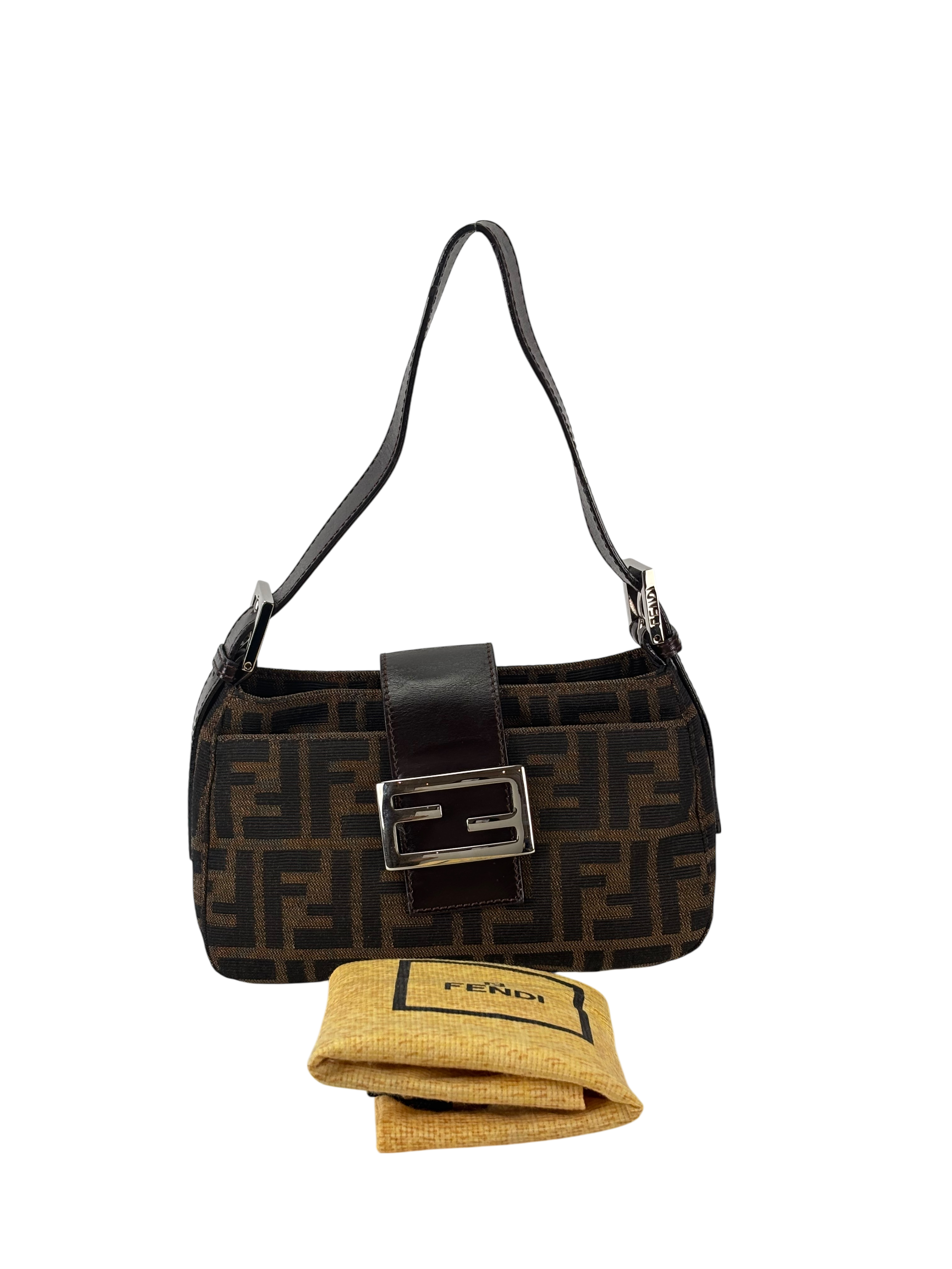 FENDI - Zucca Canvas Mini Baguette Shoulder Bag