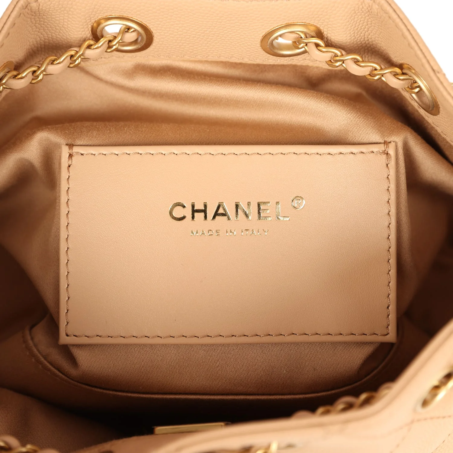 Chanel Mini 25 Hobo Bag Beige Caviar Antique Gold Hardware