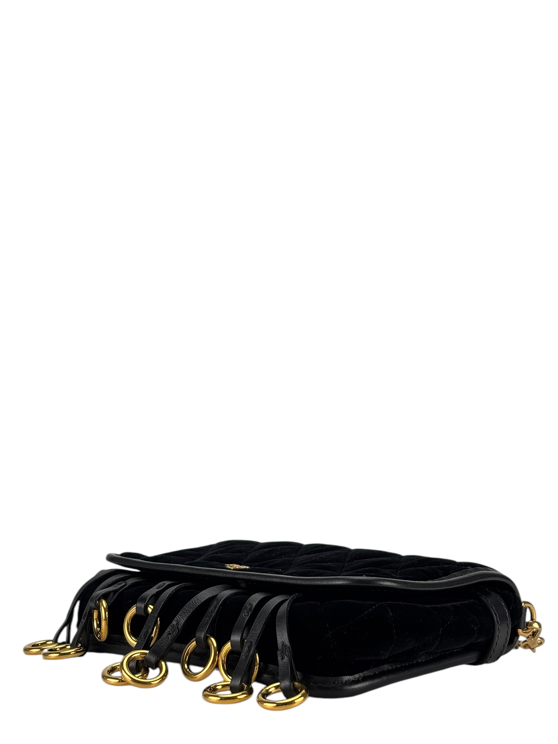 PRADA - Black Quilted Velvet Waist Belt and Crossbody Bag