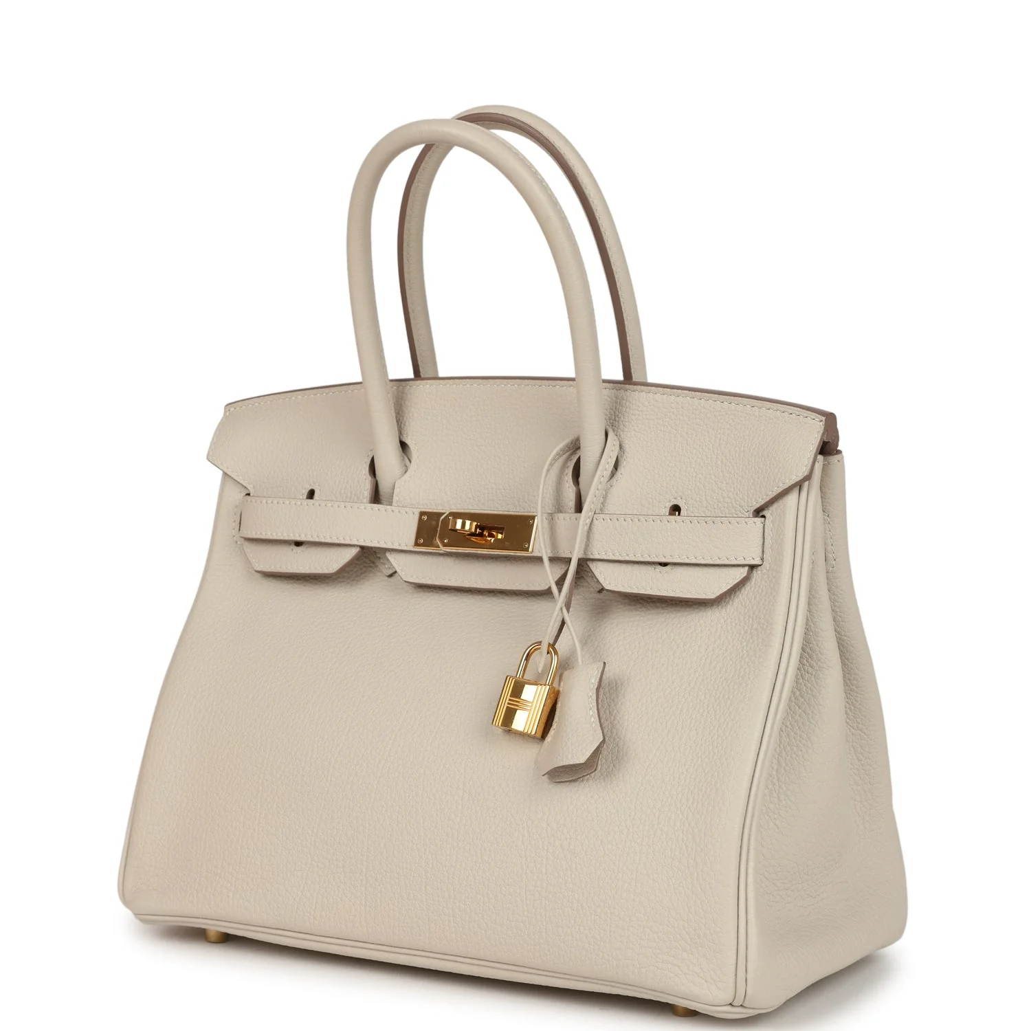 Pre-owned Hermes Birkin 30 Craie Togo Gold Hardware