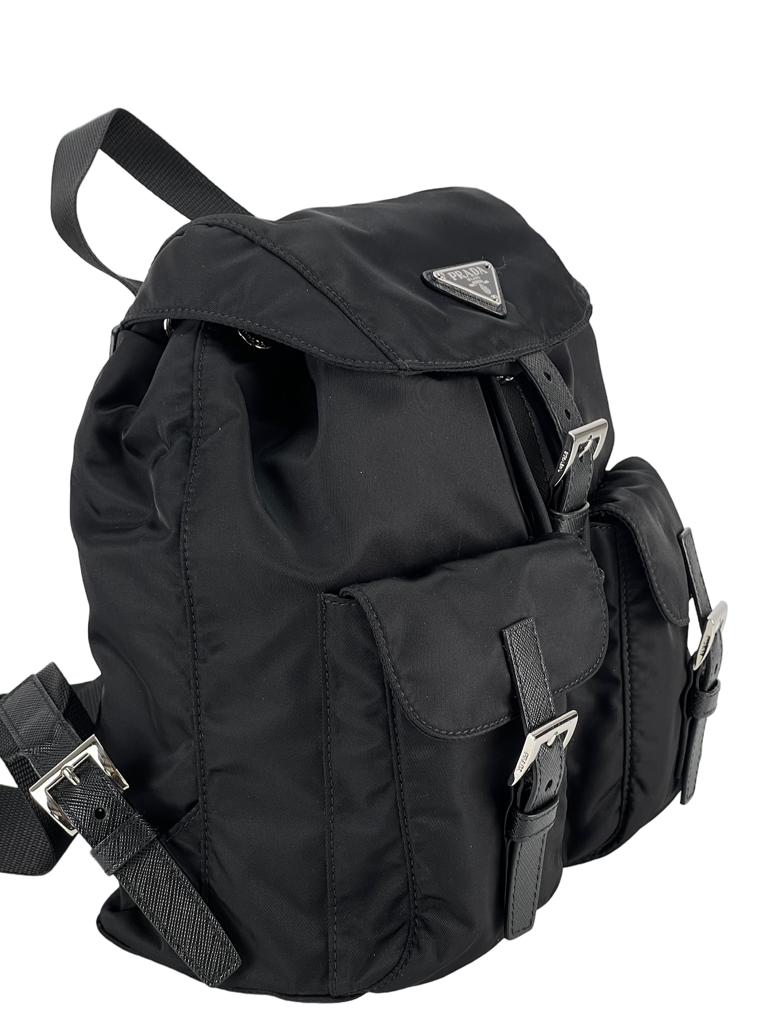 PRADA - Black Re-Nylon Backbag Small