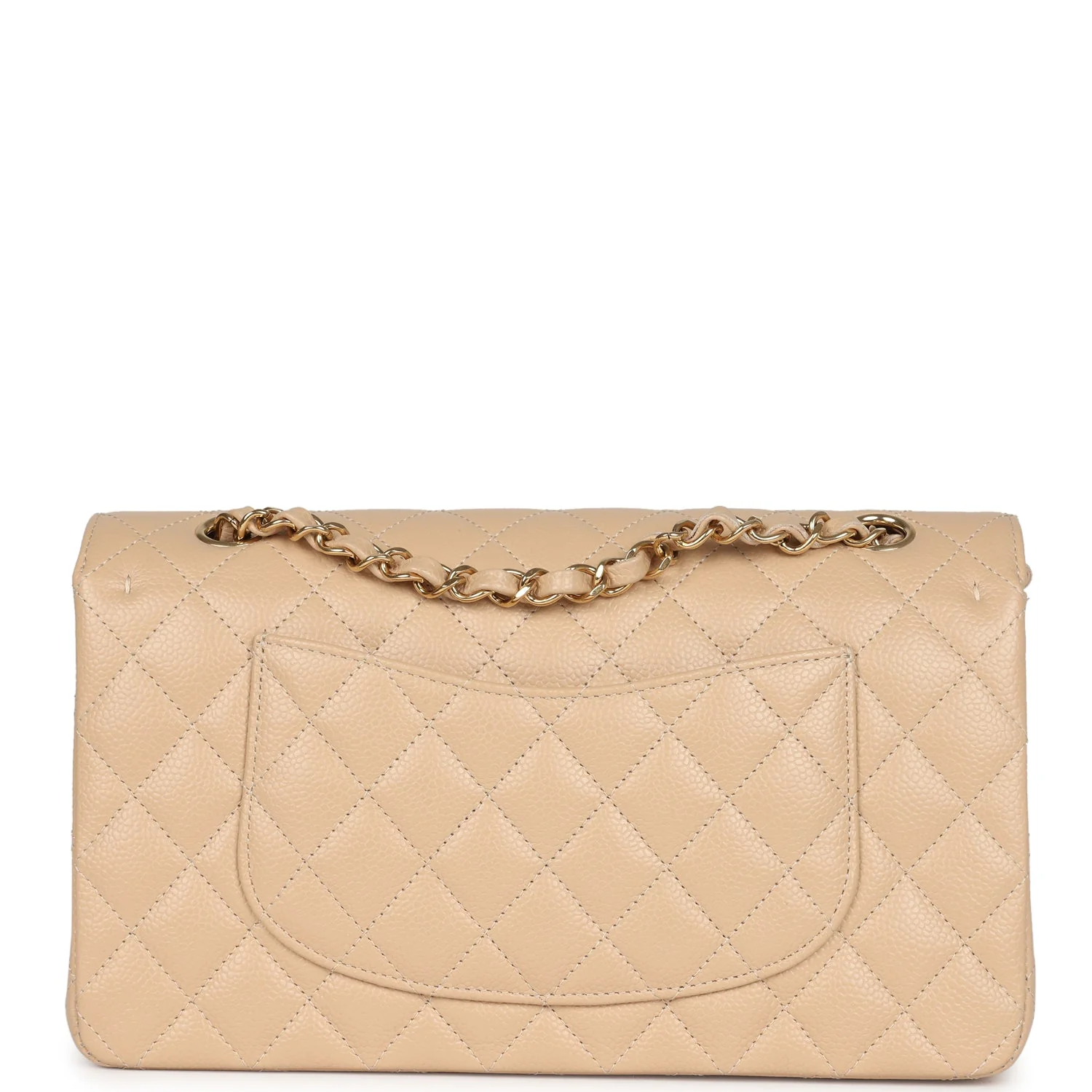 Chanel Medium Classic Double Flap Beige Caviar Gold Hardware