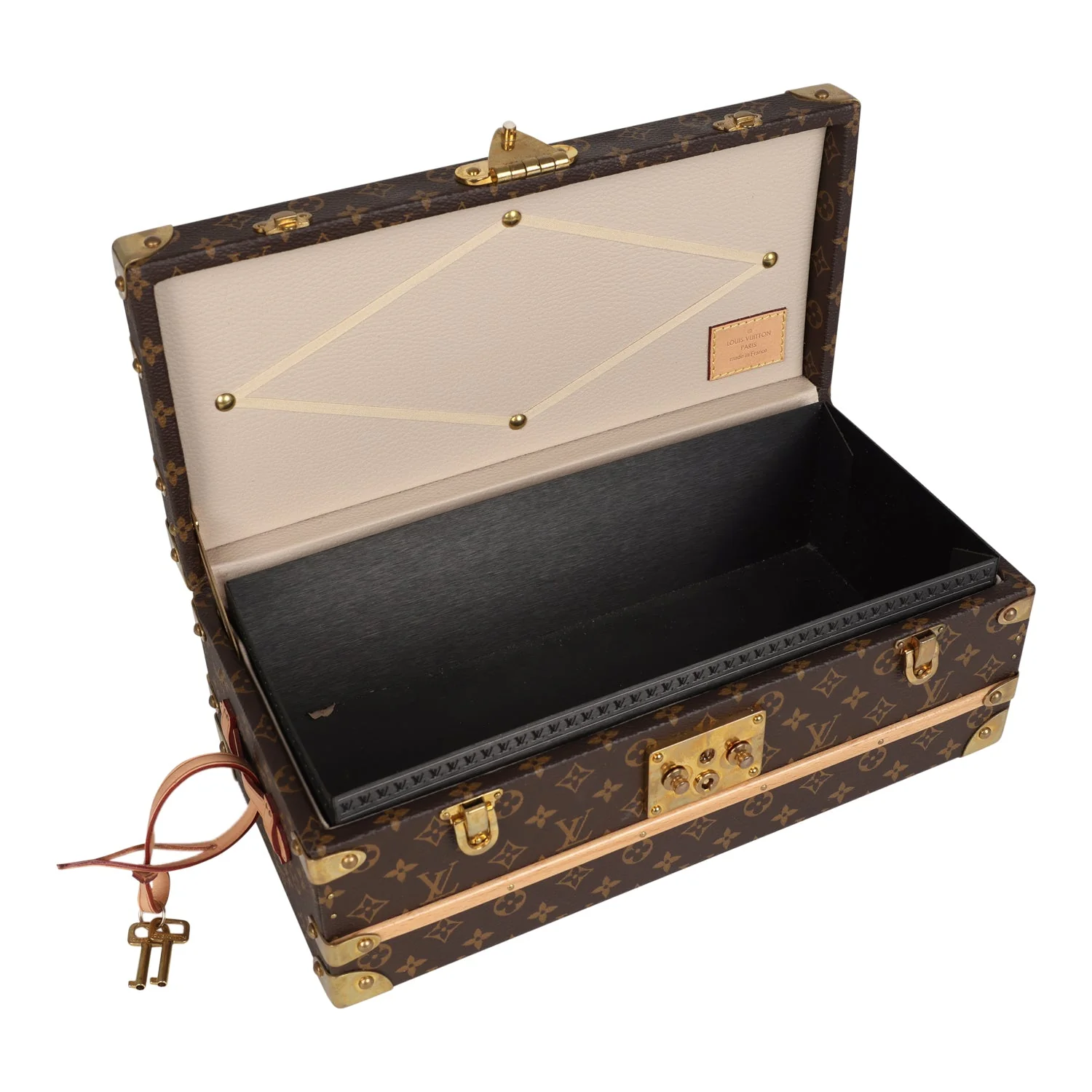 Pre-owned Louis Vuitton Malle Fleurs Trunk Brown Monogram Brass Hardware