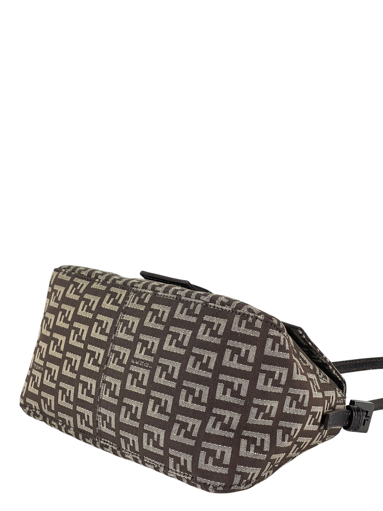 FENDI - Beige Zucca Baguette Handbag Sliver Hardware