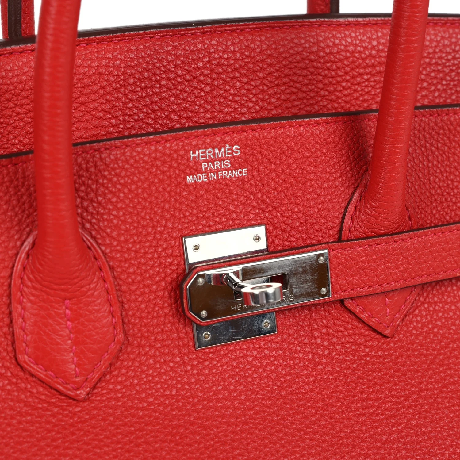 Pre-owned Hermes Birkin 35 Geranium Togo Palladium Hardware