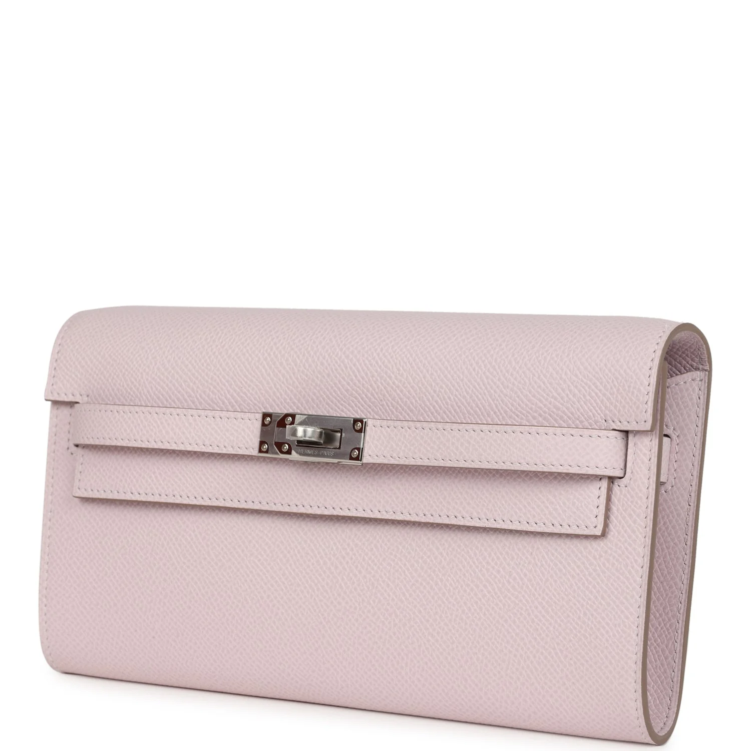 Hermes Kelly Wallet To Go Mauve Pale Epsom Palladium Hardware